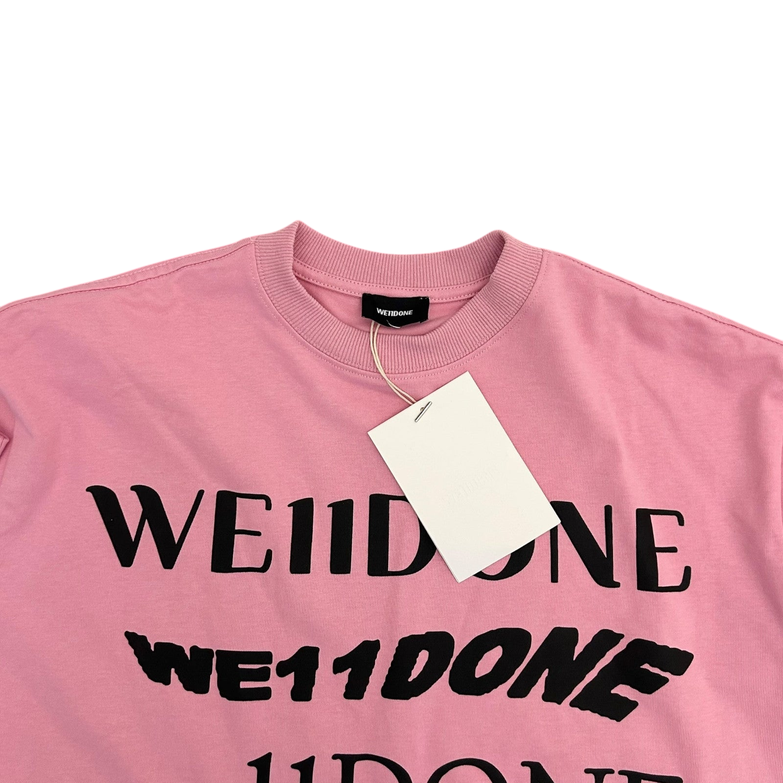 WE11DONE Classic Embroidered Logo T-Shirt Pink (Fits L) thumbnail 6