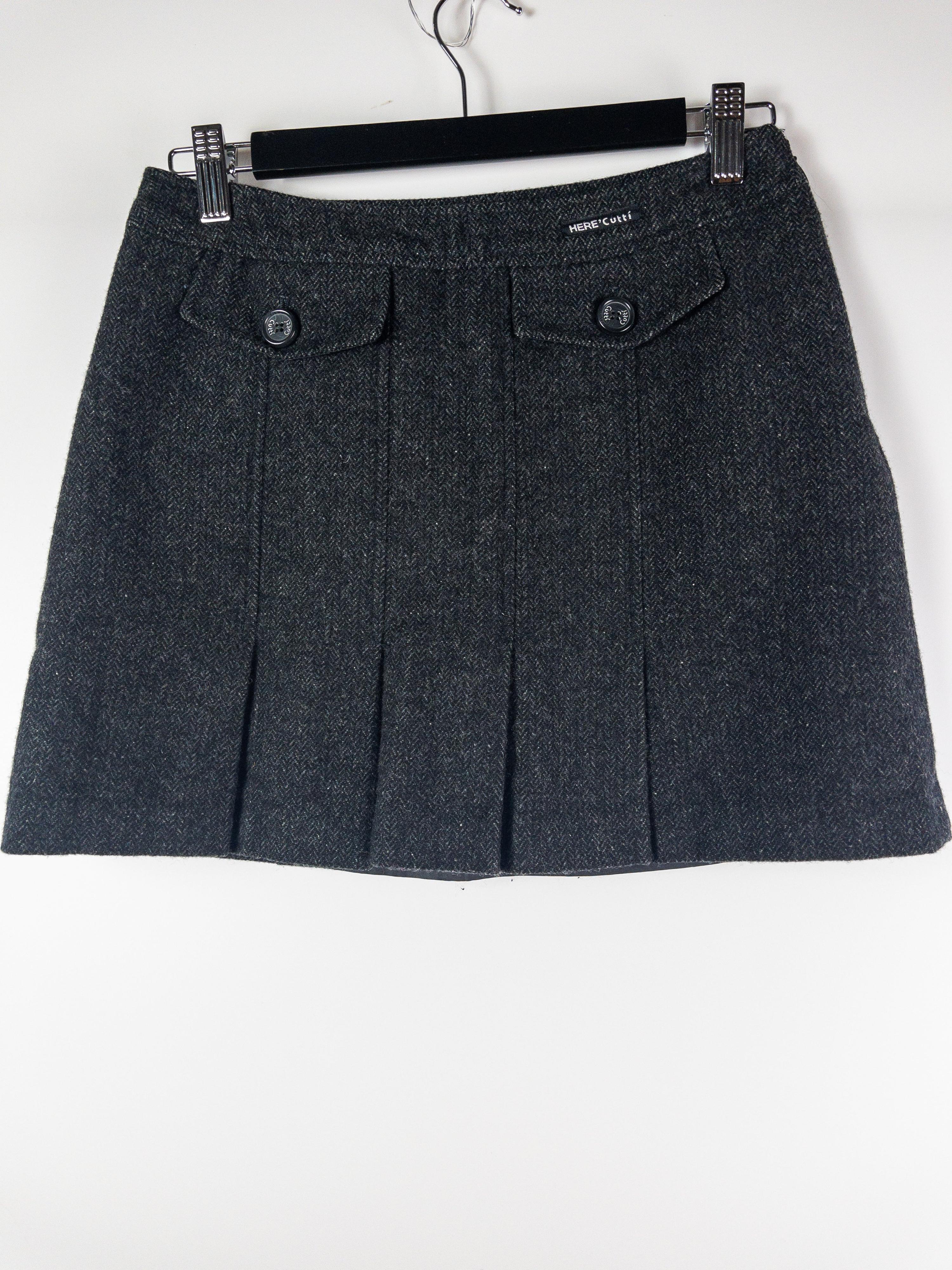 Vintage Grey Mini Wool Skirt XS thumbnail 3