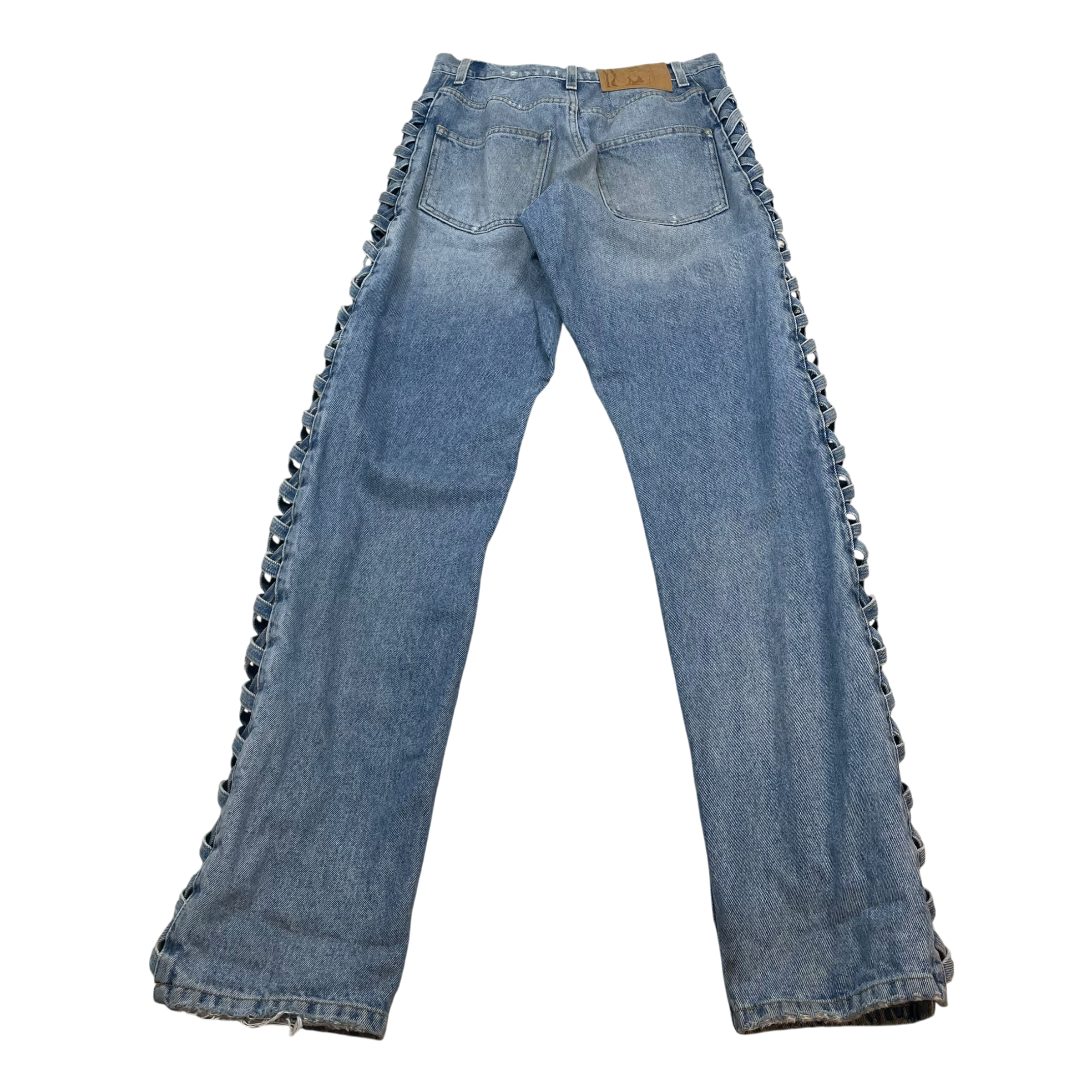 Martine Rose Lace-Up Denim Jeans Blue (Size S) thumbnail 2