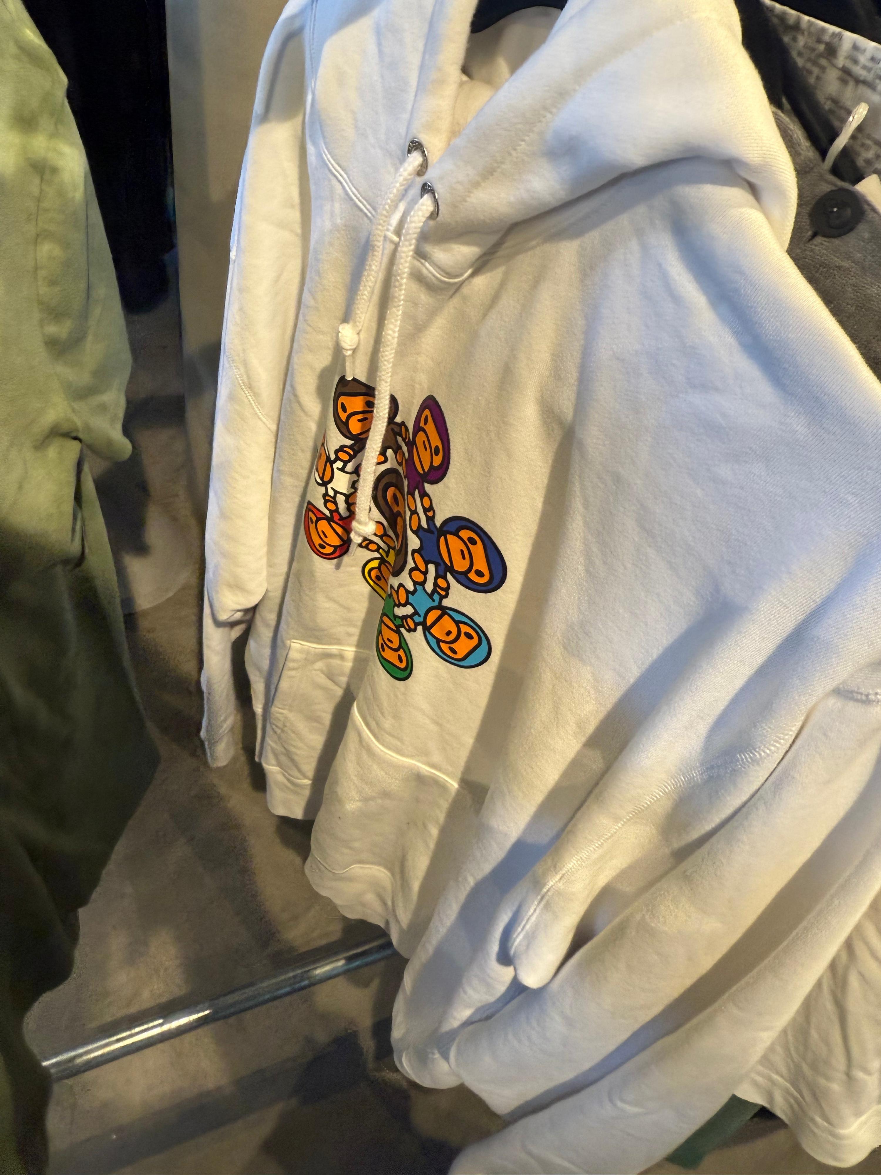 BAPE (A Bathing Ape) Circle Milo Hoodie White (Size XL)