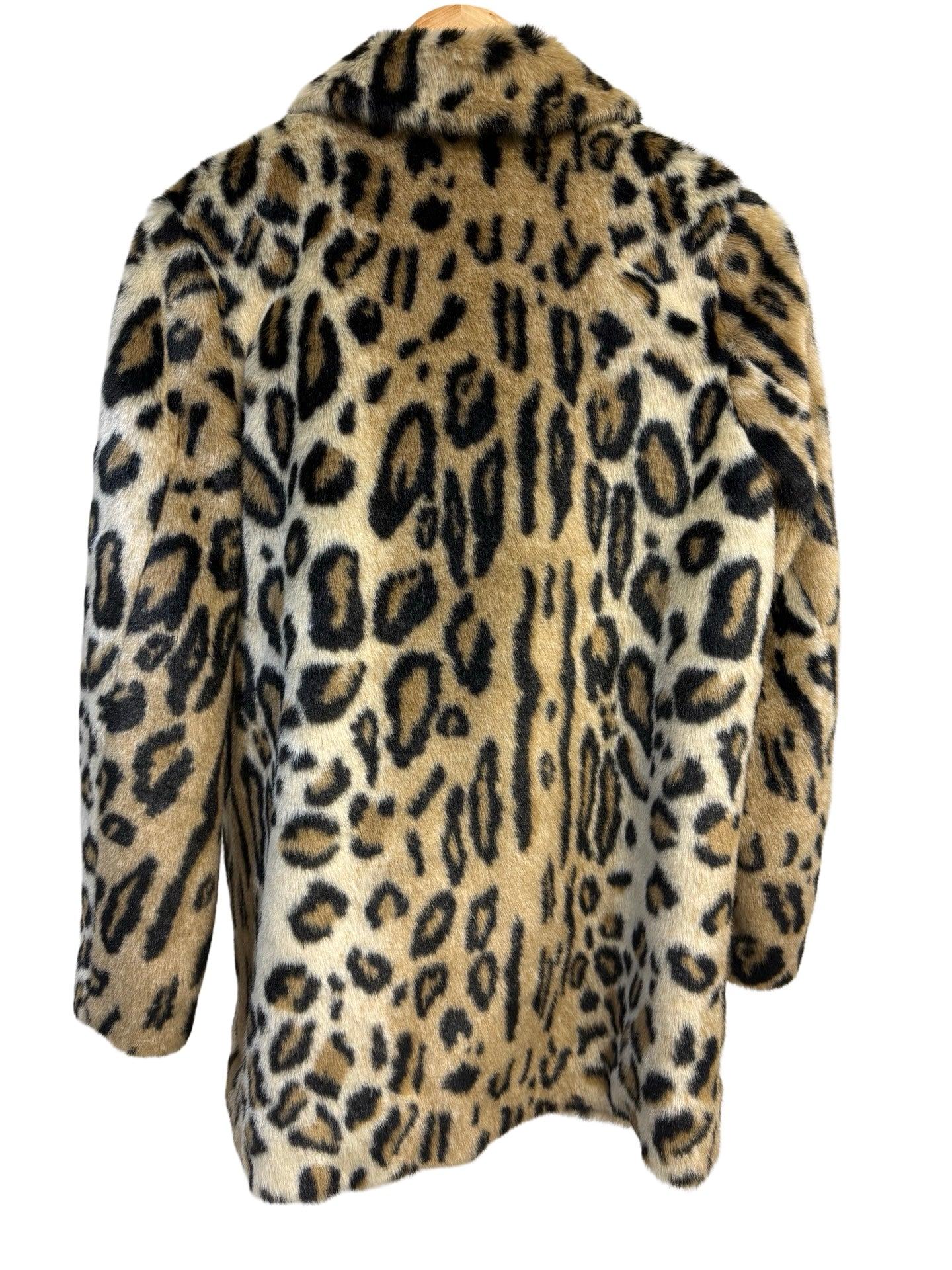 Vintage Leopard Faux Fur Coat S thumbnail 2