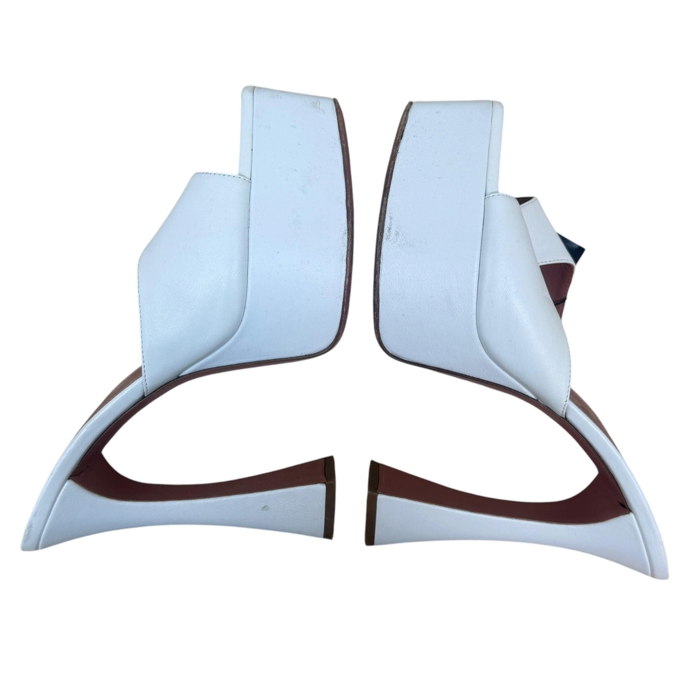 Amina Muaddi White Dalida Heels (Size EU37.5) thumbnail 4