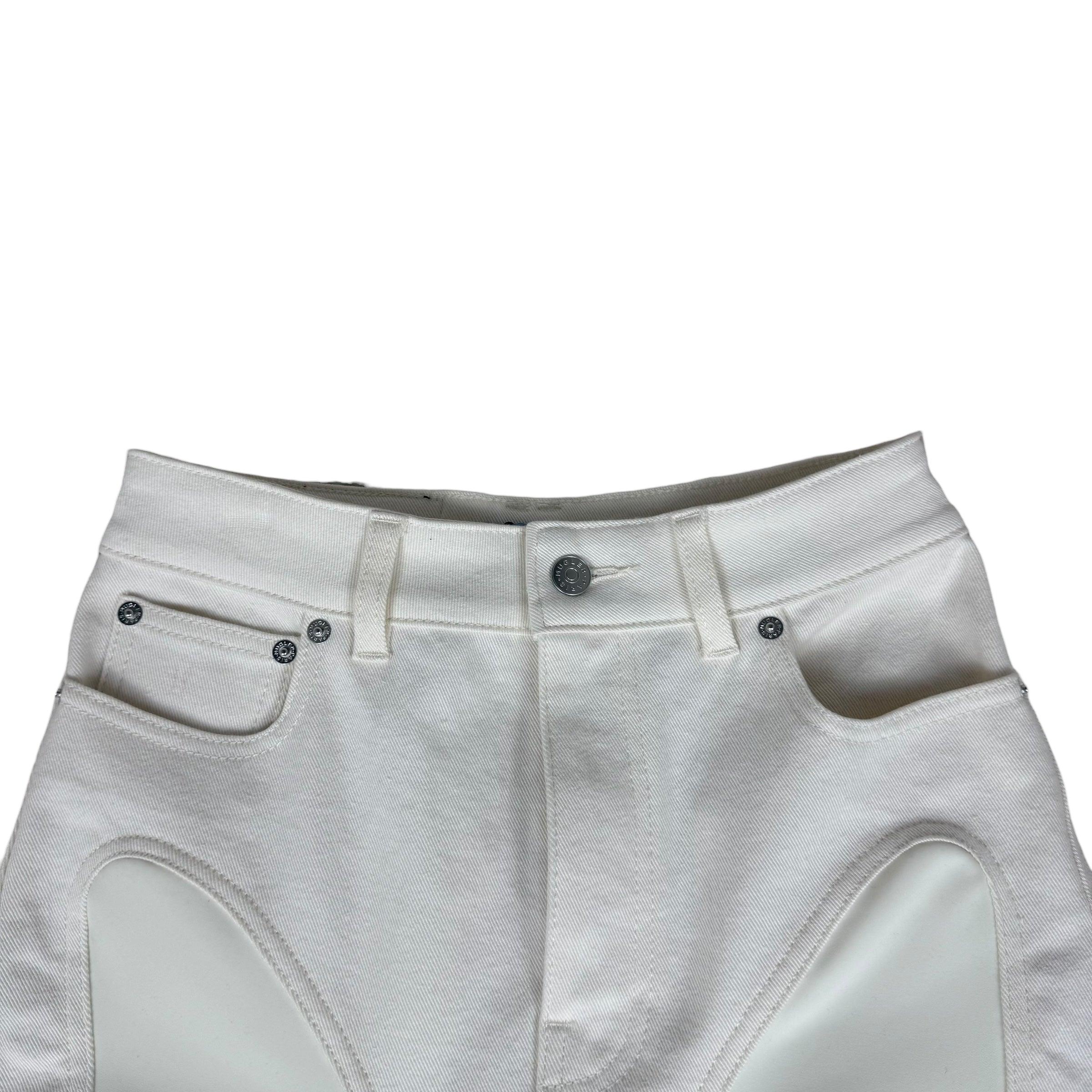 Mugler Spiral Split Skinny Jeans White  (Size 38) thumbnail 4