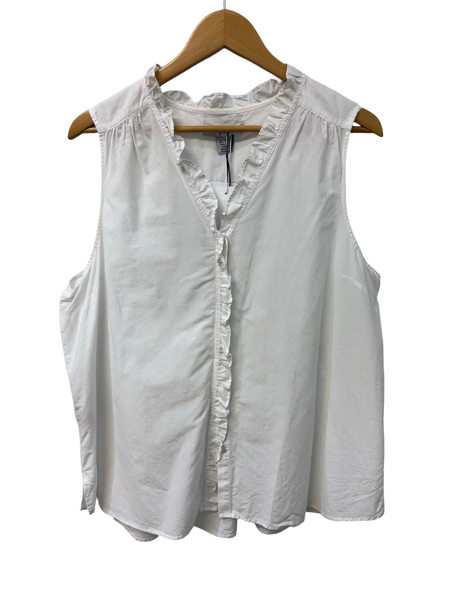 Tommy Bahama White Ruffle Shirt XL
