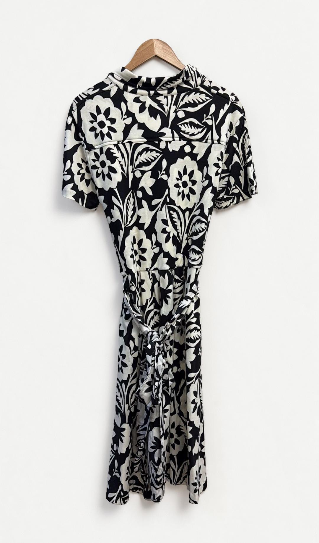 Etro Black White Floral Shirt Dress 48 thumbnail 4