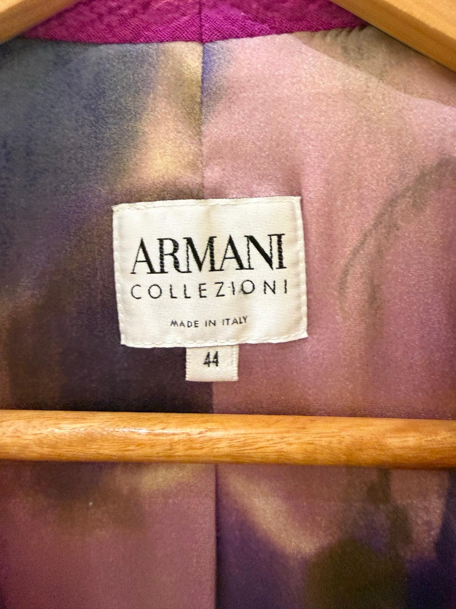Armani Collezioni Purple Wool Double Breasted Blazer 44 thumbnail 6