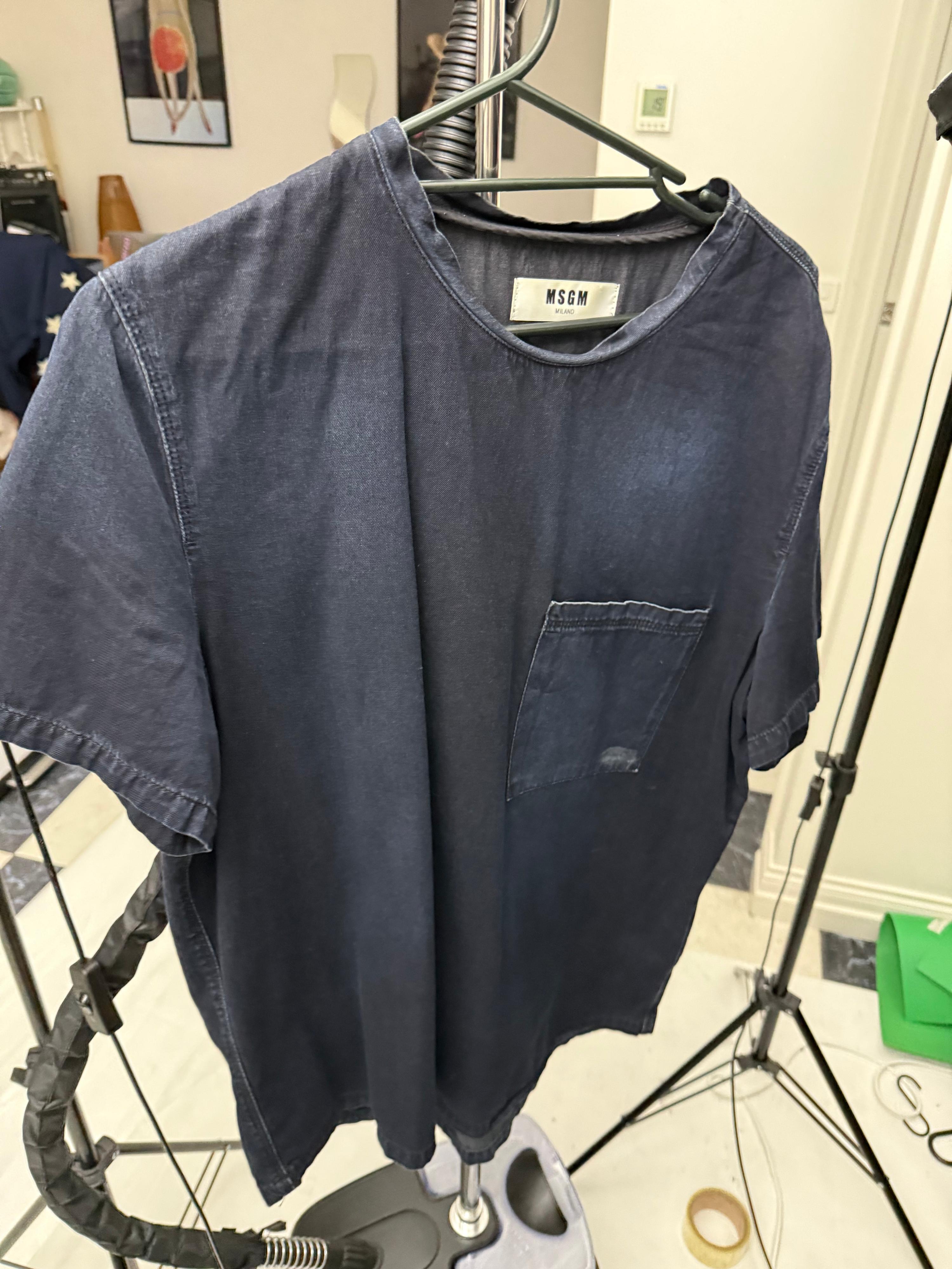 MSGM SS17 Denim Back Logo T-Shirt (Fits M-L)