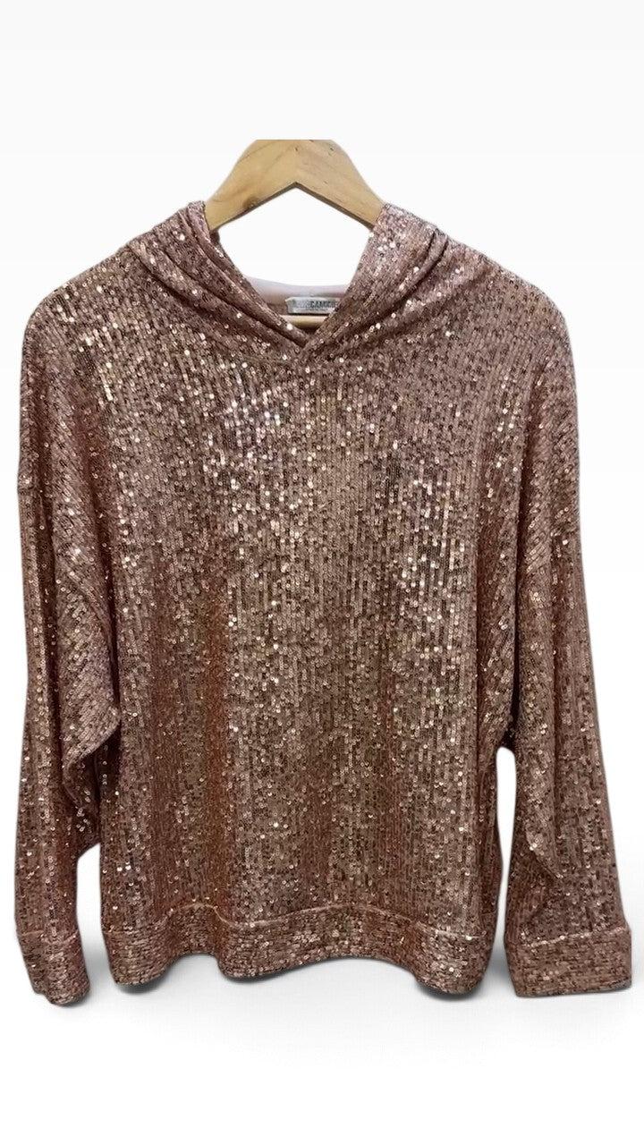Nara Camicie Bronze Sequin Hoodie 44 thumbnail 2