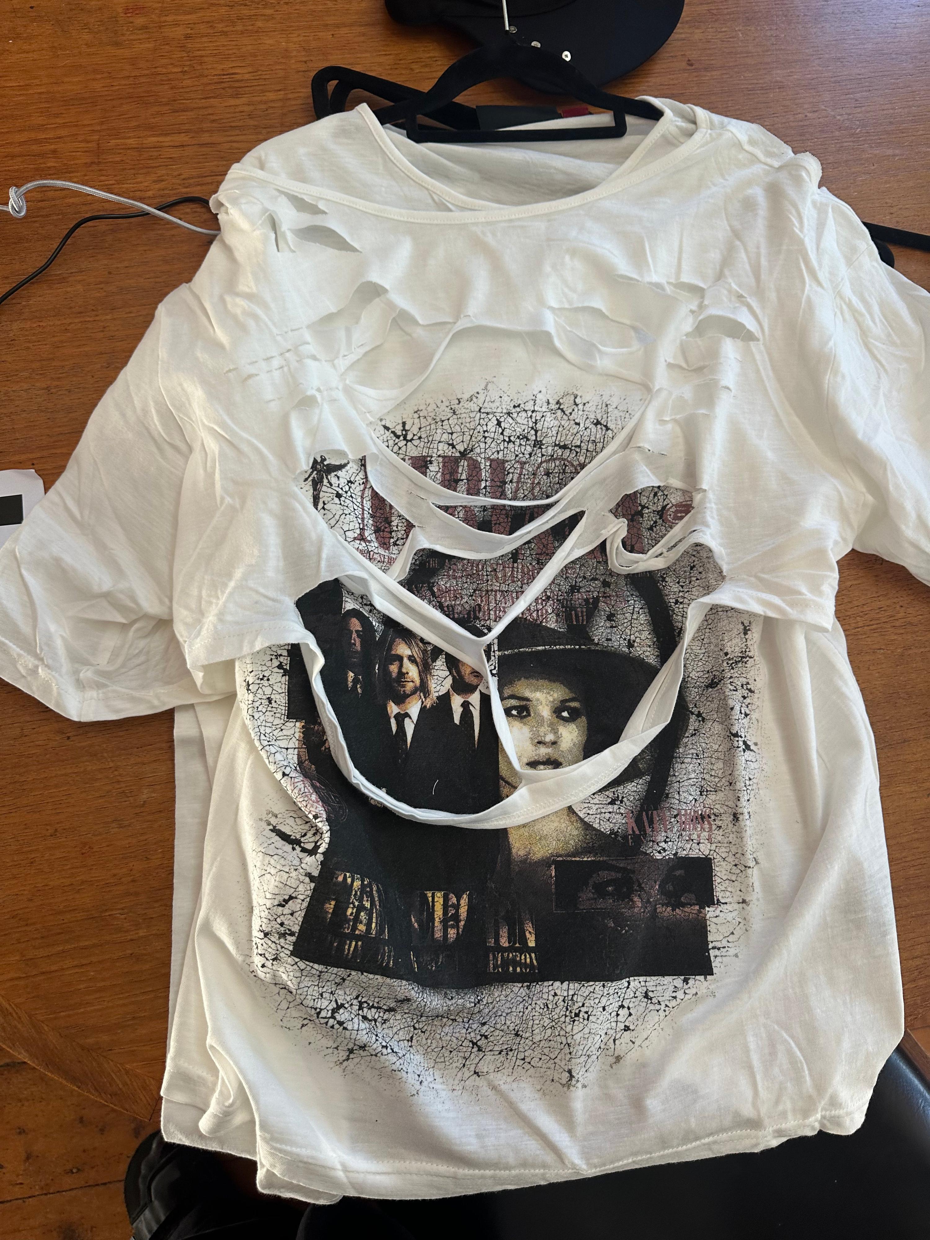 Aesir Studios Muse Destroyed Layered Top White (Size 2/L-XL)