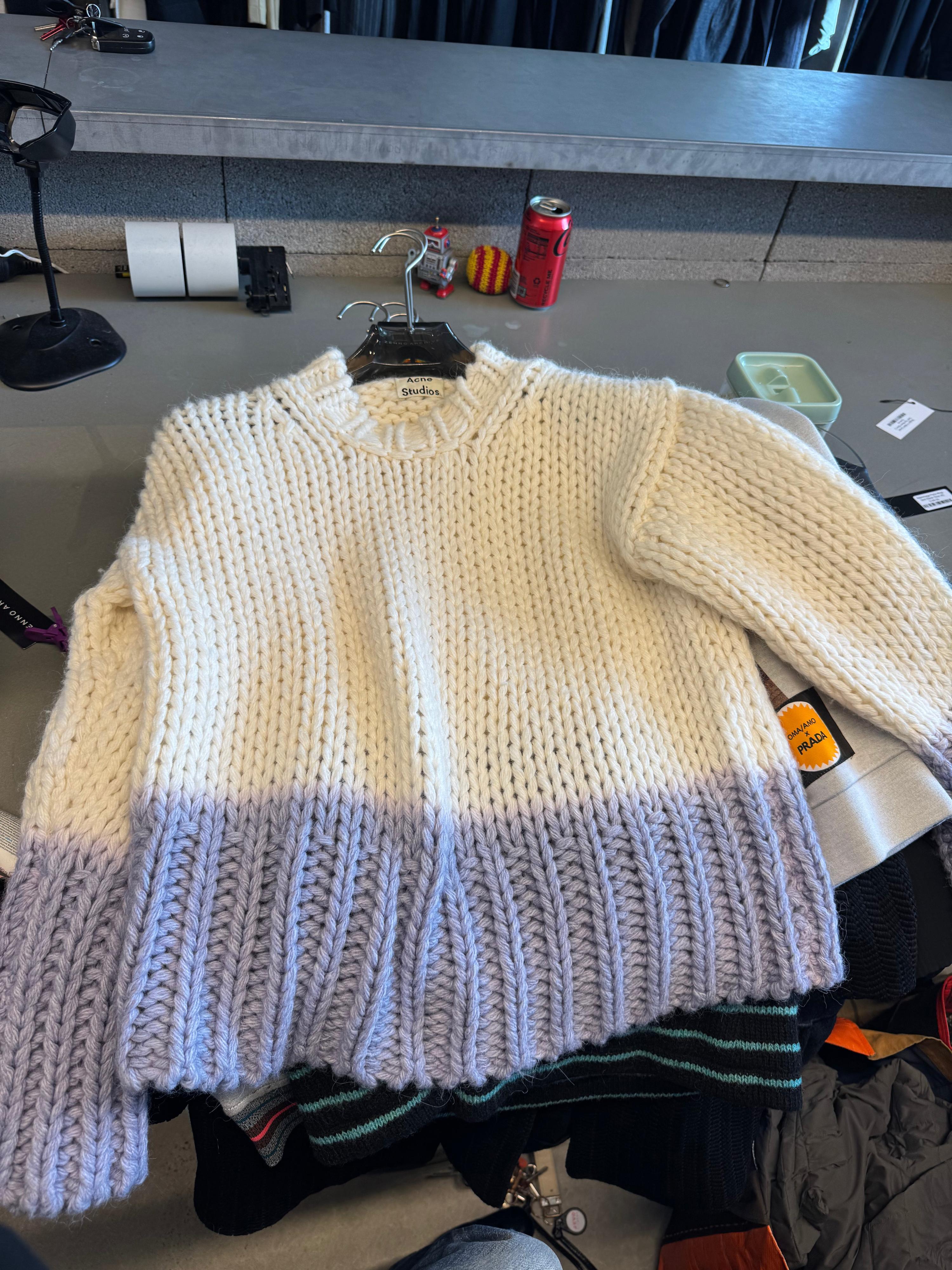 Acne Studios Colour Block Chunky Knit White/Purple (Size S)