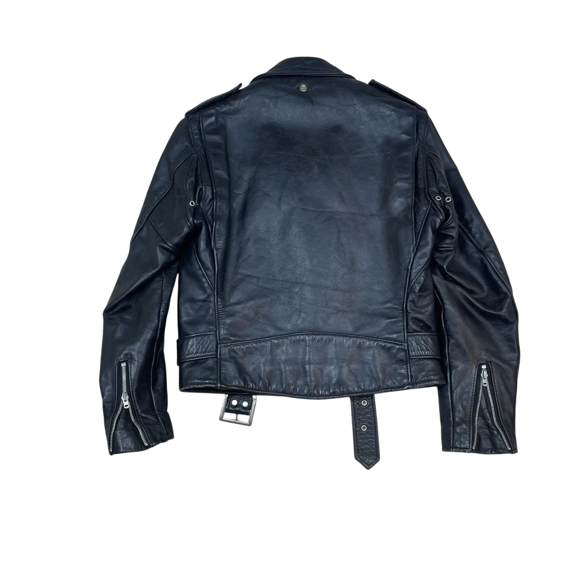 Schott NYC Perfecto 618 Leather Jacket Black (Made in USA) (Size 38/Fits S-M) thumbnail 2