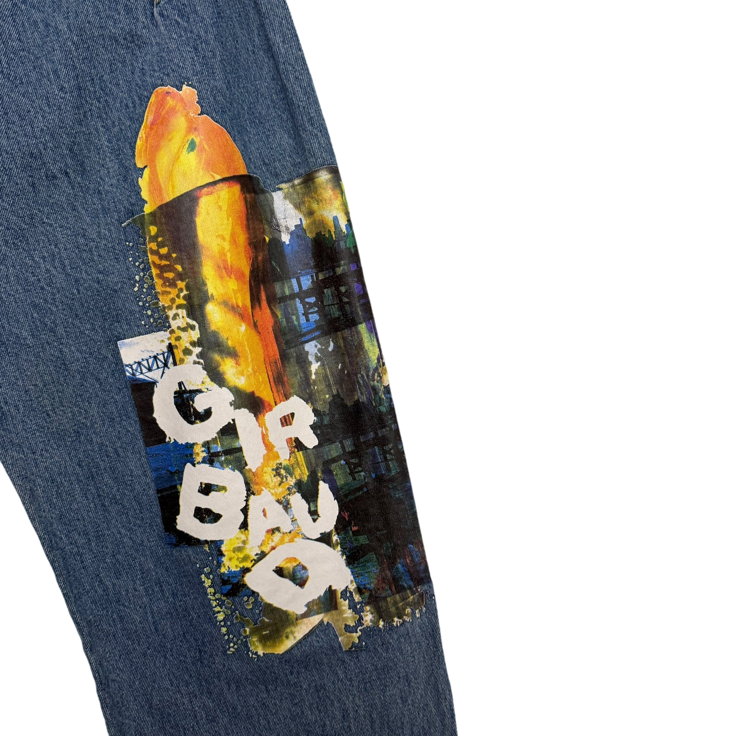 Marithé François Girbaud 2000s Straight Leg Koi Fish Print Jeans (Fits 33”) thumbnail 5