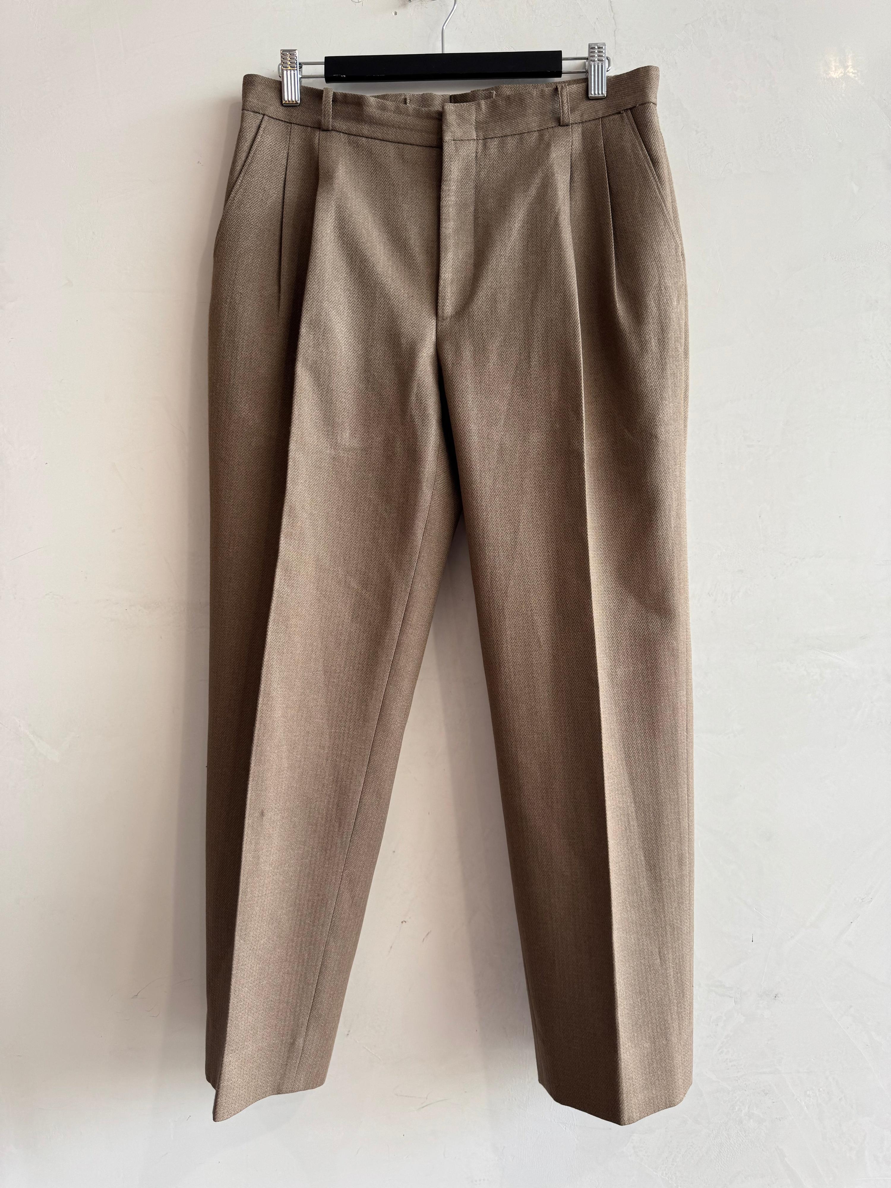 Vintage Bespoke beige pleated pants - size M