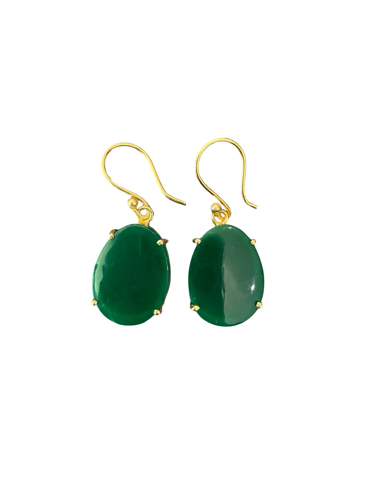 Gemajesty Green & Gold Hoop Earrings