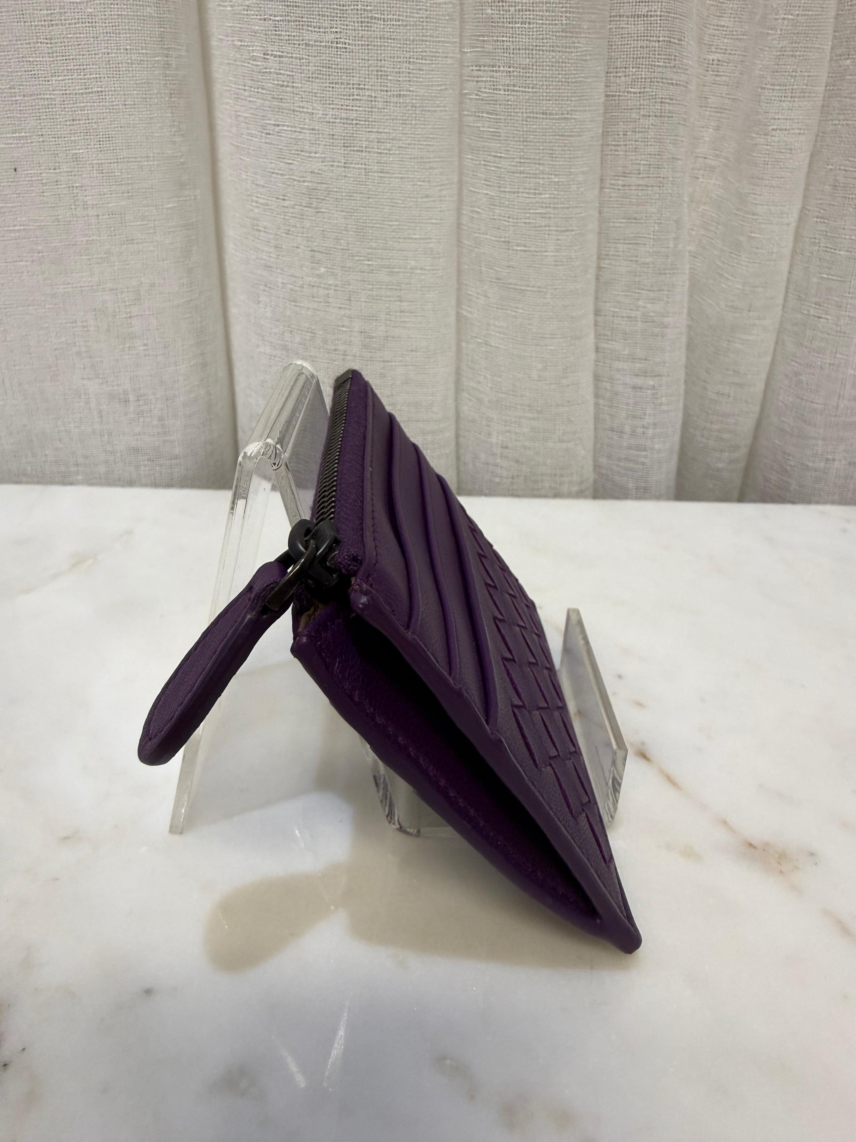 Bottega Purple Card Wallet With Zip thumbnail 5