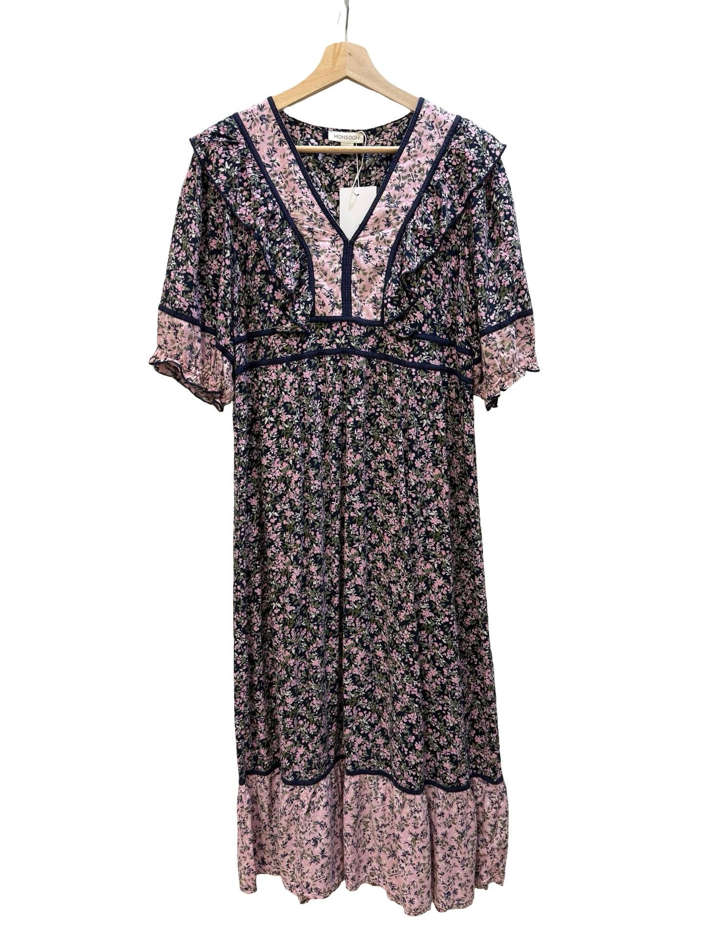 Monsoon Floral Print Flutter Midi Dress 12