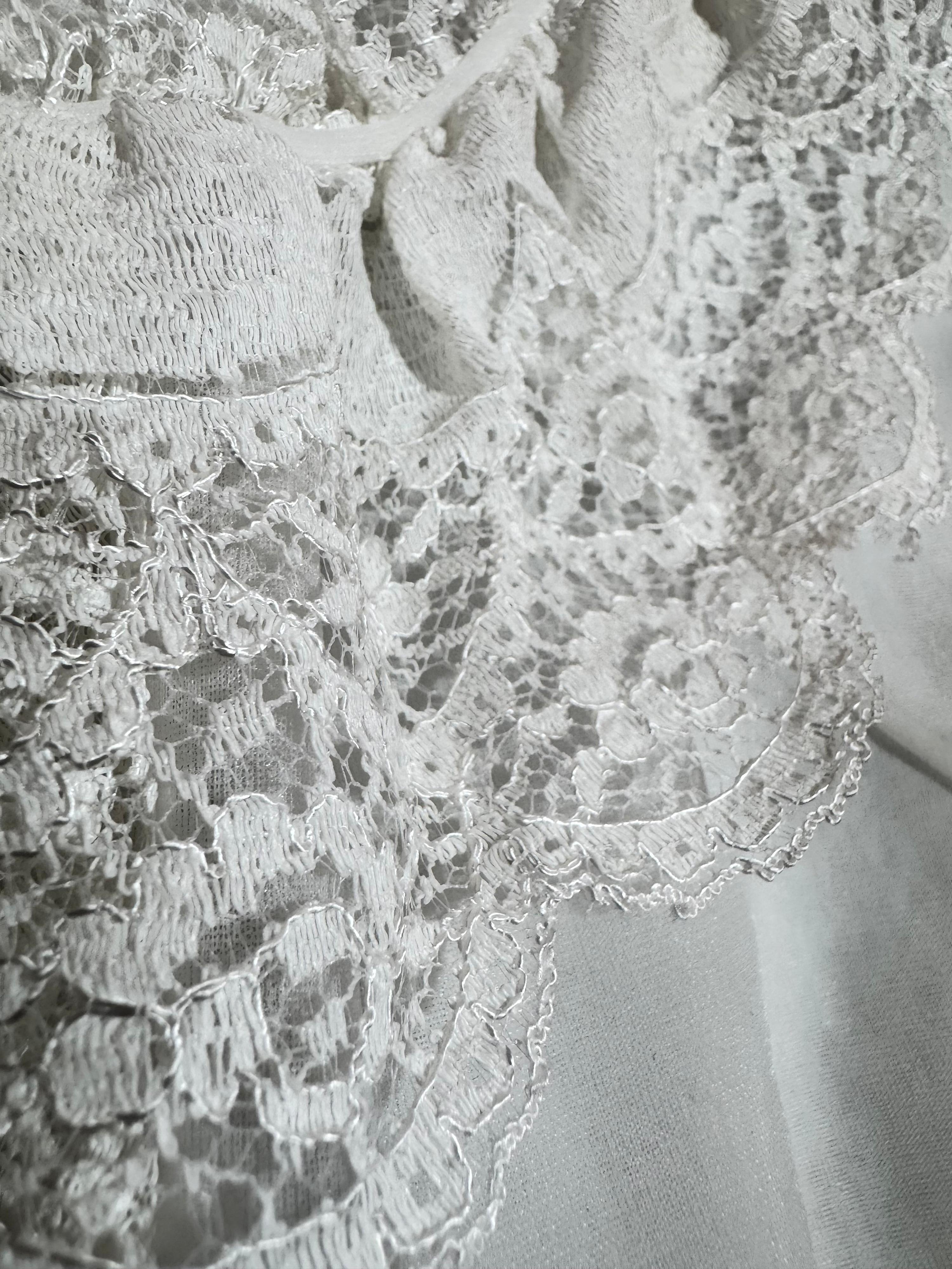 Vintage Gen Jex white Lace robe - size S thumbnail 9