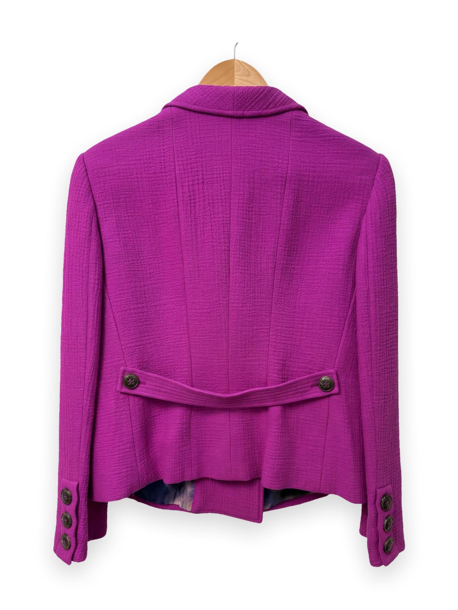 Armani Collezioni Purple Wool Double Breasted Blazer 44 thumbnail 2