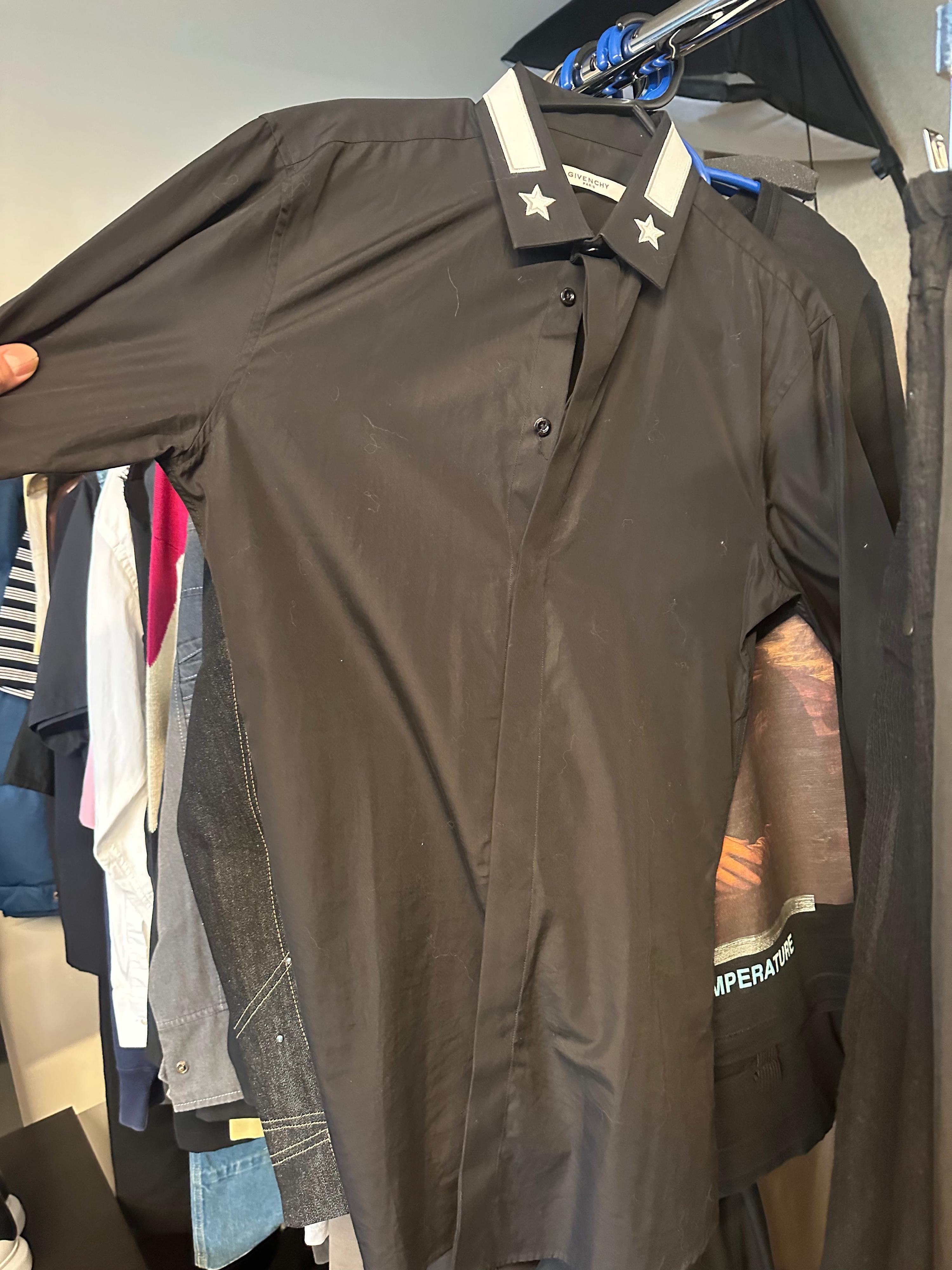 Givenchy SS16 By Riccardo Tisci Star Shirt Black (Size 39/S-M)