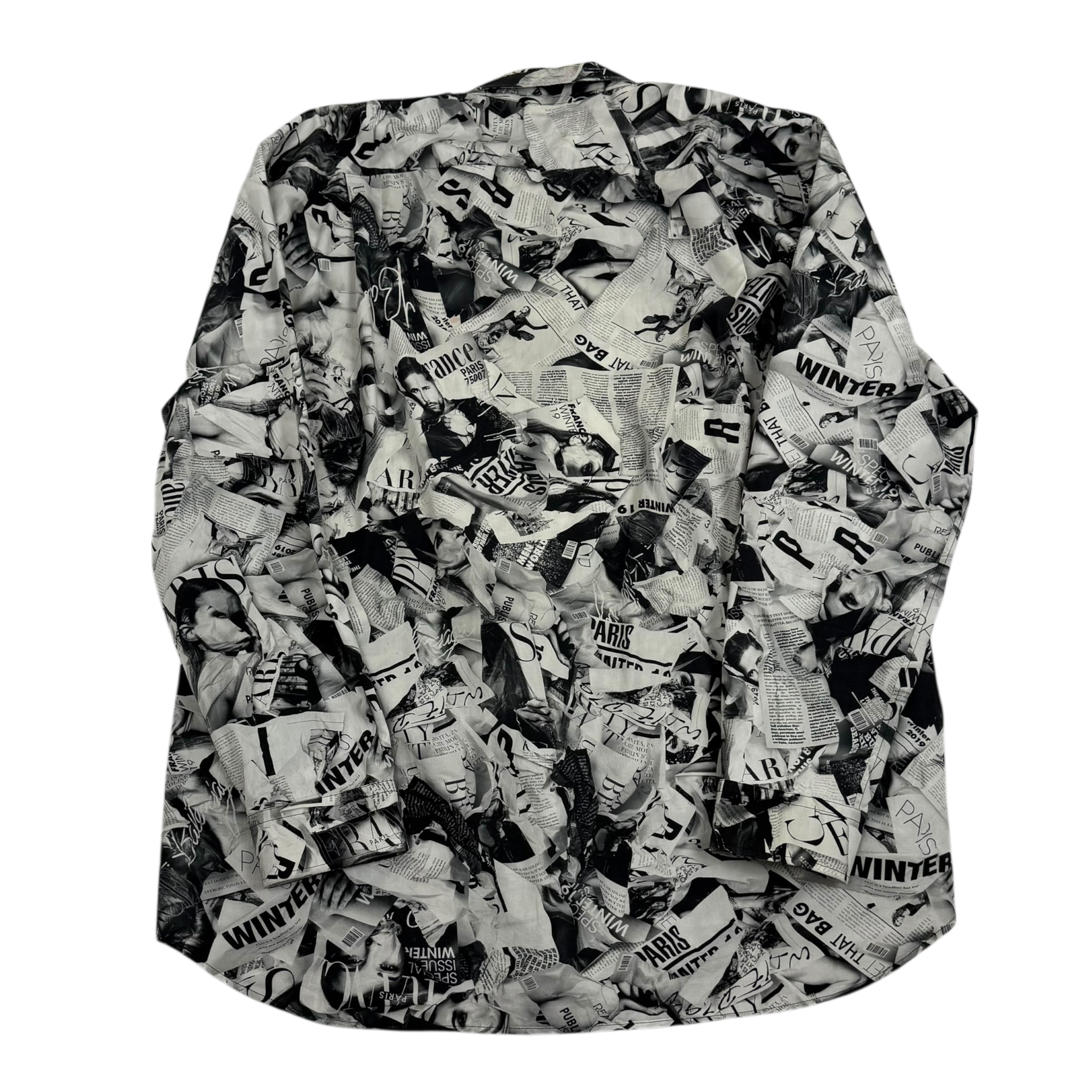 Balenciaga Magazine Print LS Shirt Black/White (fits L-XL) thumbnail 3