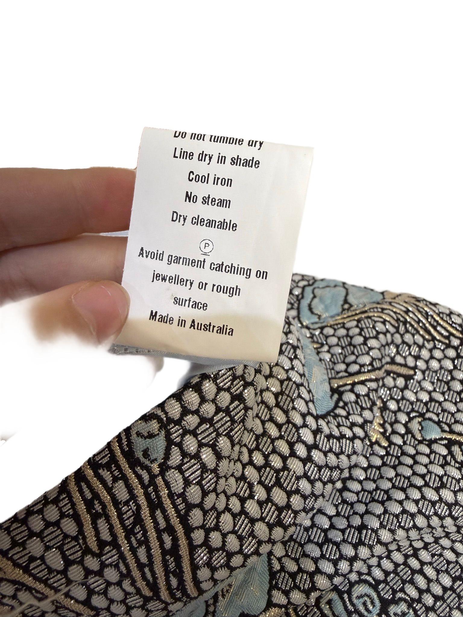Carla Zampatti Blue Floral Brocade Pencil Skirt 10 thumbnail 5