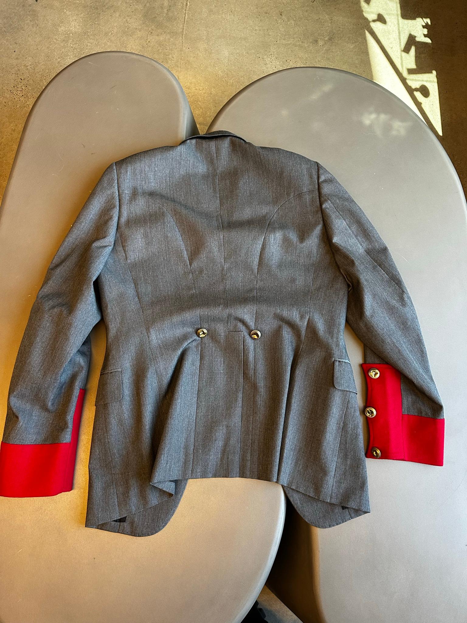 Comme des Garçons Homme Plus SS15 Red Cuff Military Jacket Grey (Size M) thumbnail 5