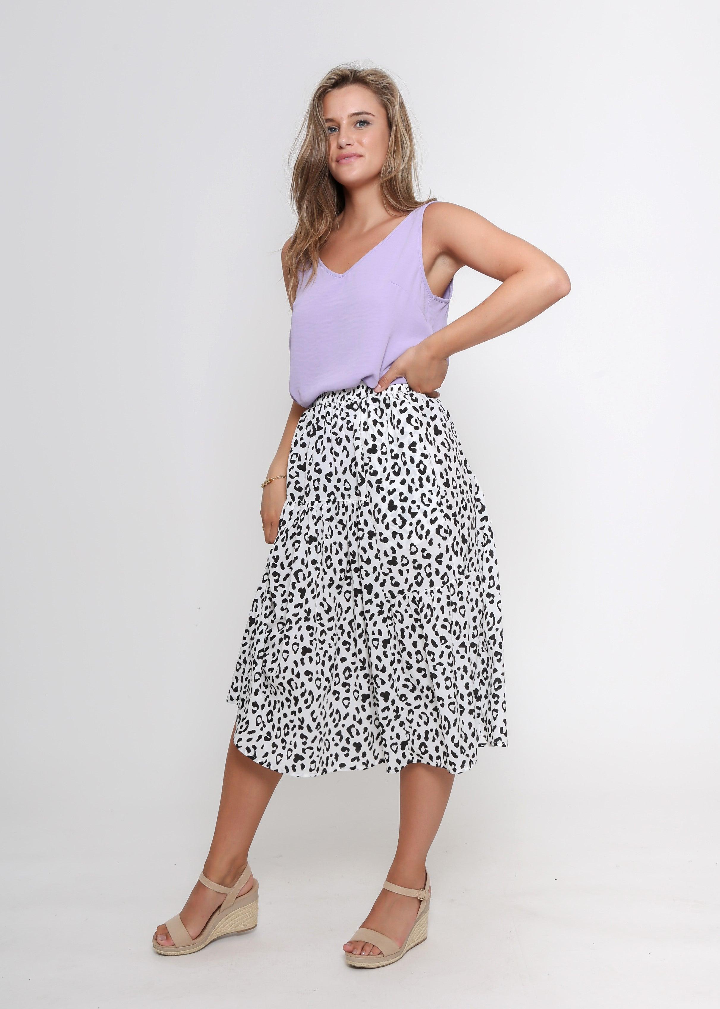 Leopard Skirt - L / White / Cotton thumbnail 2