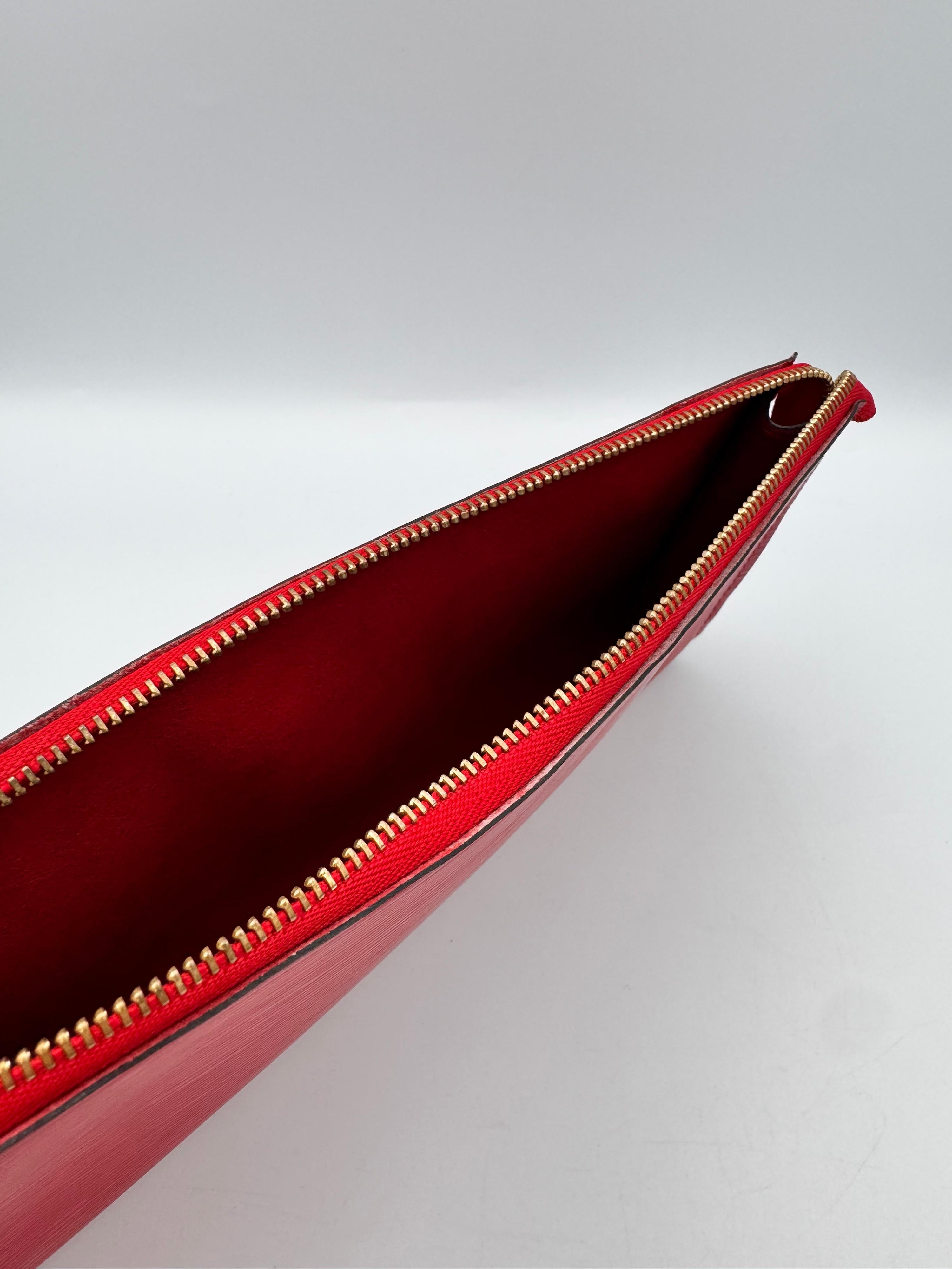 LOUIS VUITTON Red EPI Leather Pochette thumbnail 13