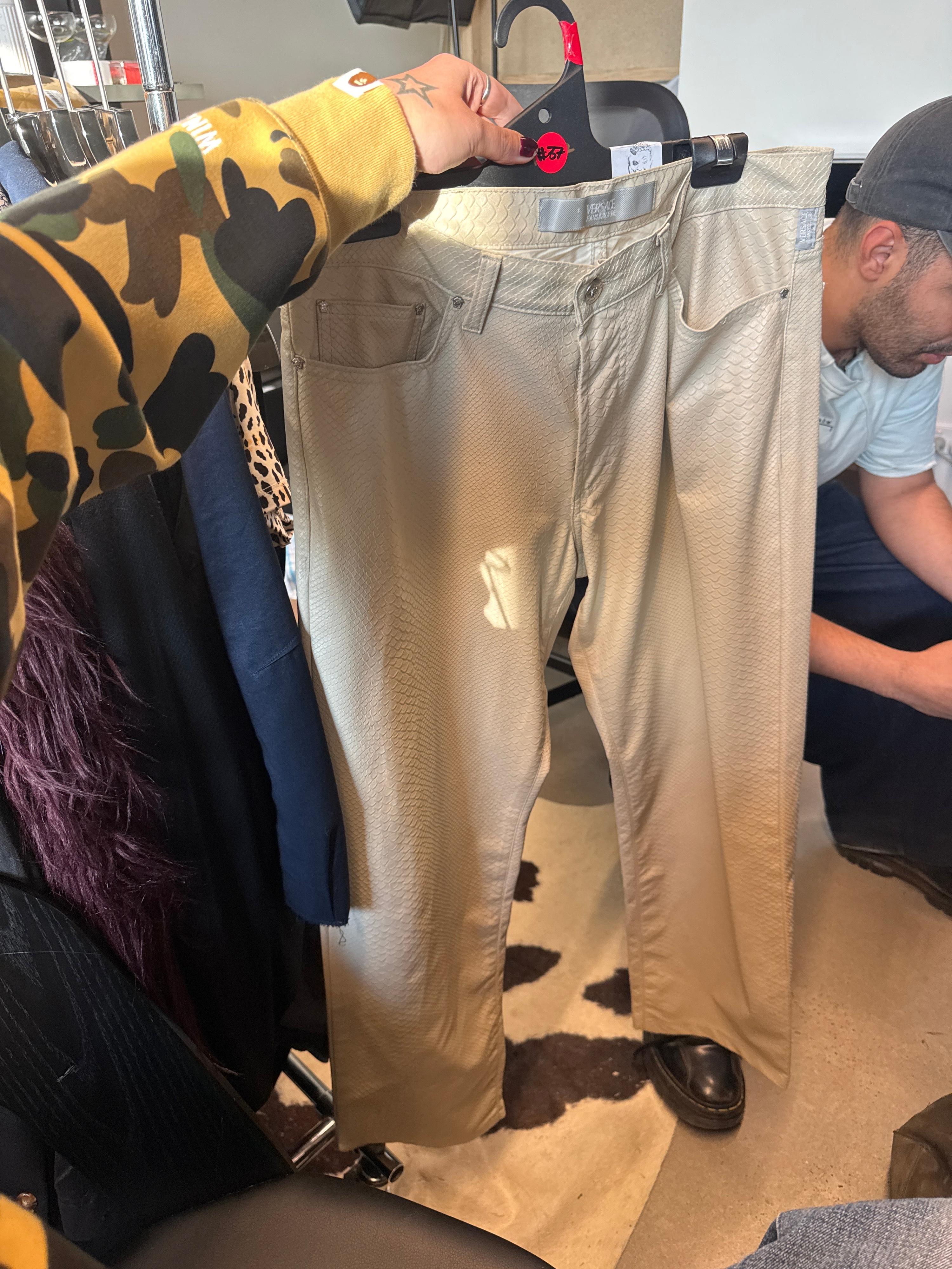 Versace Jeans Couture 00s Snake Print Pants (Size 36”)