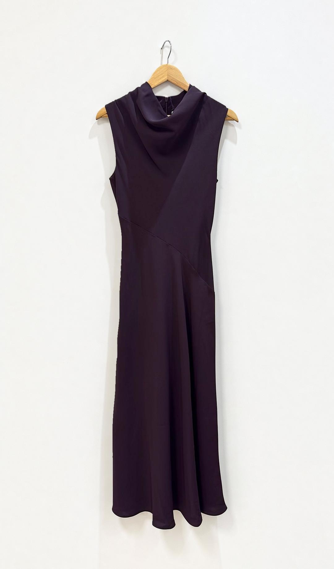 Witchery Burgundy Cowl Neck Maxi Dress 8