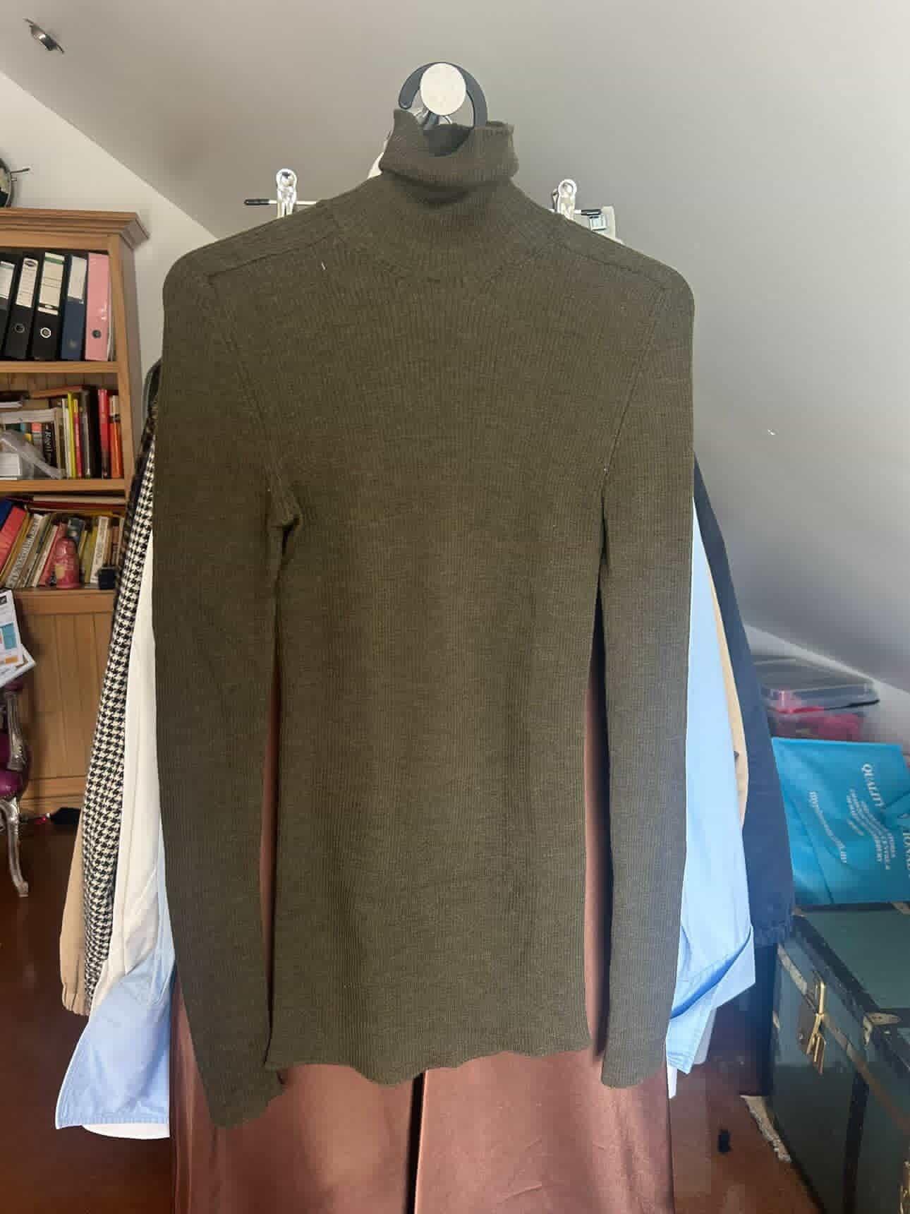 WARDROBE.NYC Merino Wool Turtleneck Khaki Greeb (Size XS)