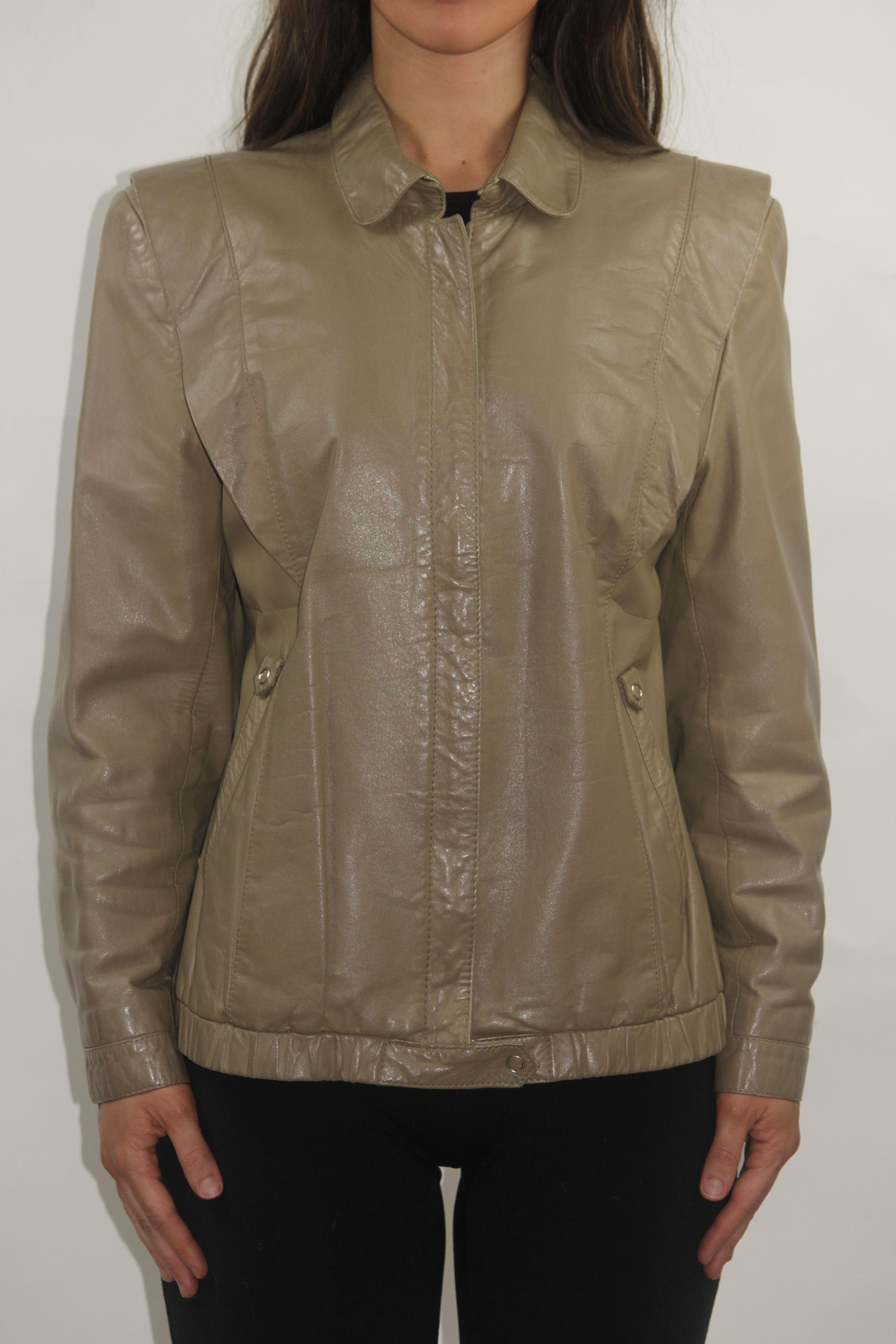 Removable Collar Leather Jacket