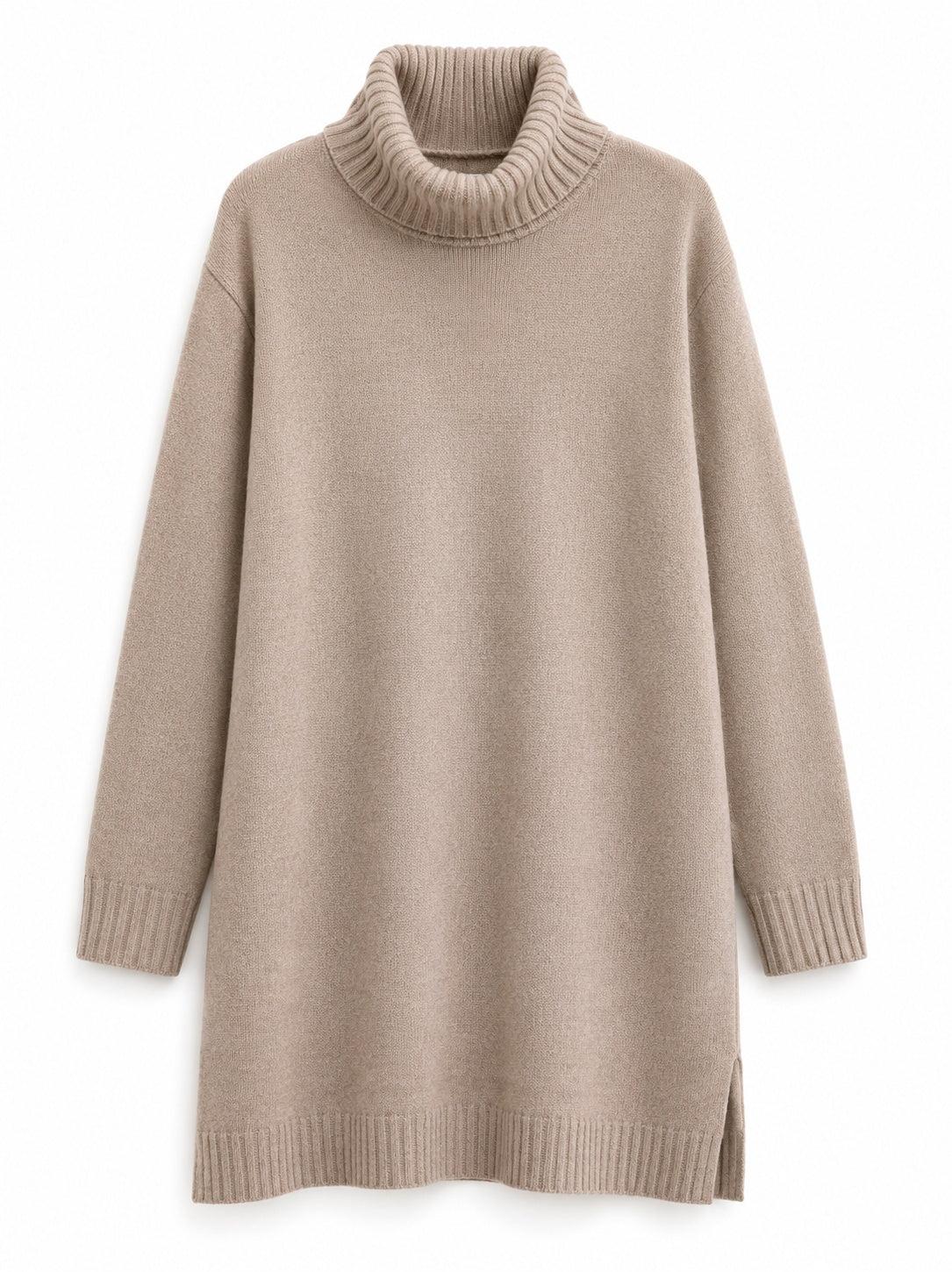 Zara Beige Turtleneck Sweater Dress M