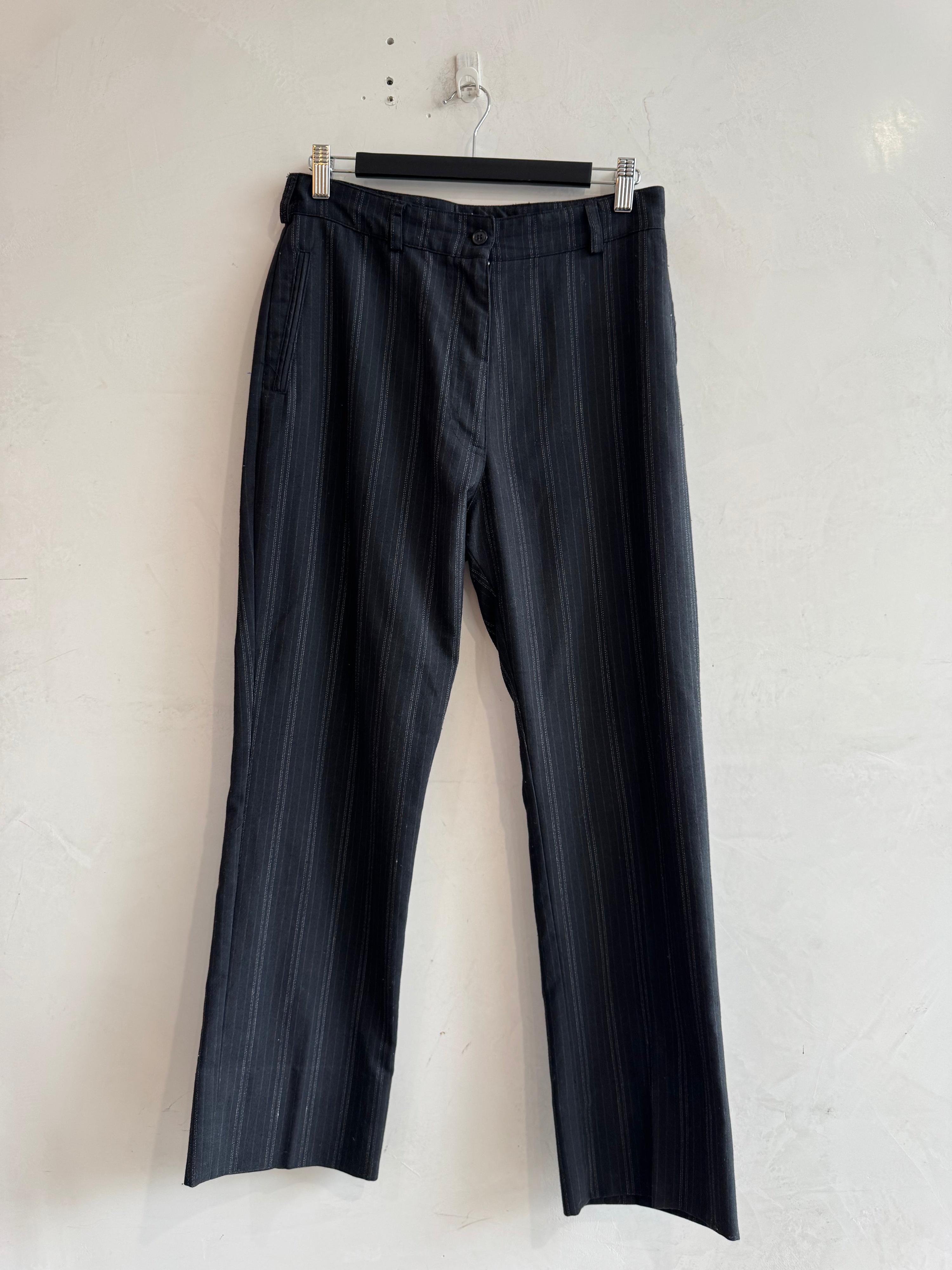 Vintage Atelier Grey Pinstriped Pants - size 12