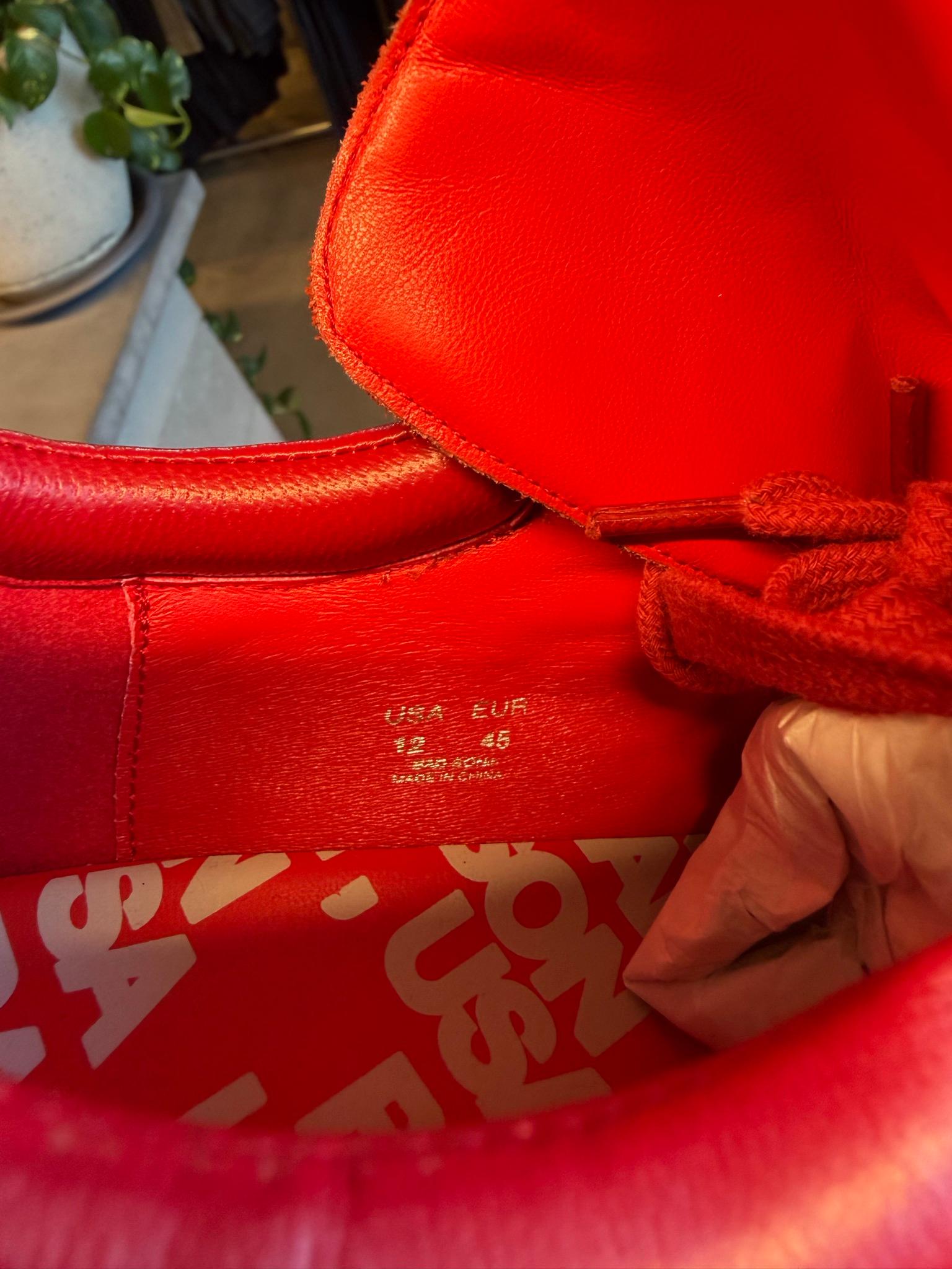 Bad Son Blood Cell Pinch Low Leather Sneakers Red (Size EU45/US12) thumbnail 4