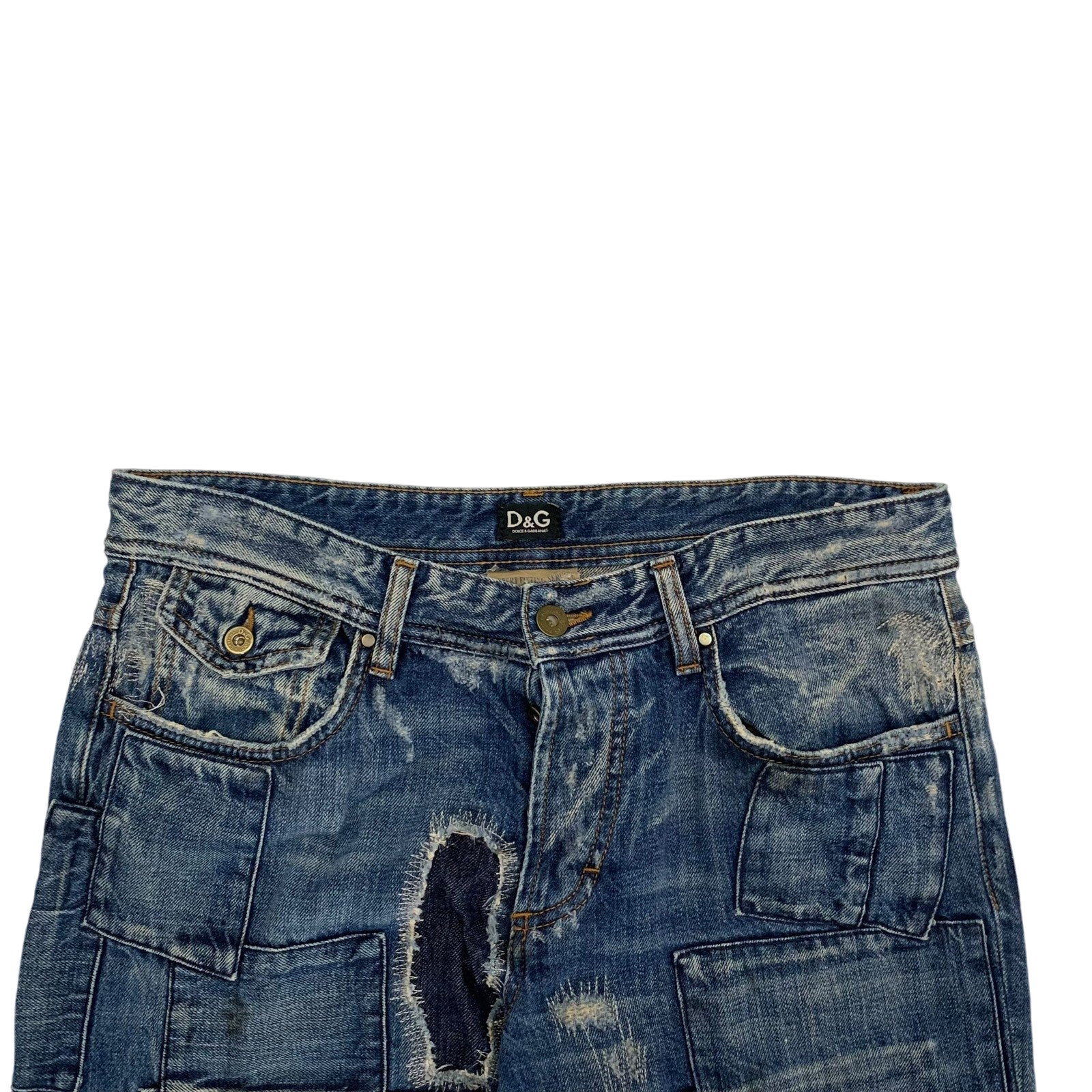 Dolce & Gabbana 2000s Patchwork Boro Distressed Jeans (Size 32”) thumbnail 3
