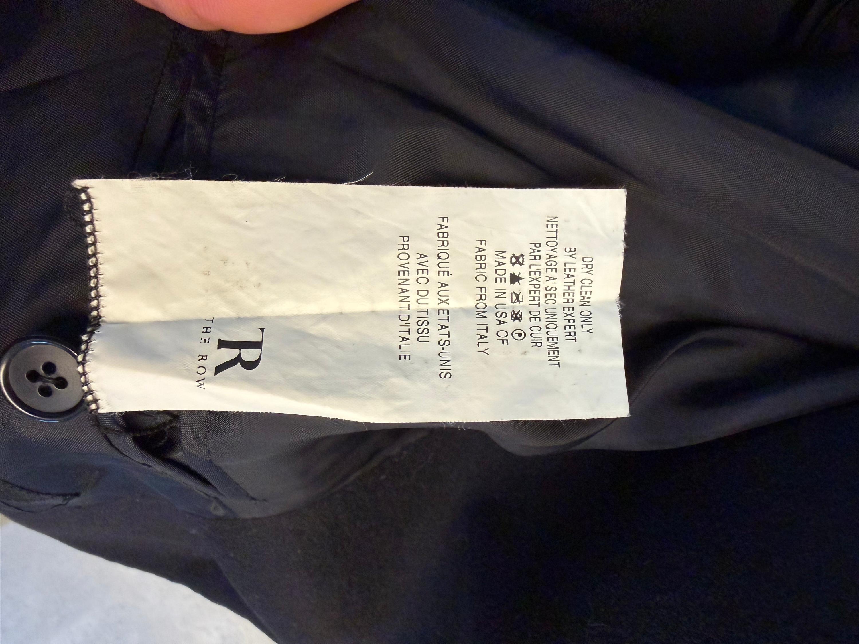 The Row Early 2010s Wool & Lambskin Leather Sleeve Coat Black (Size 42) thumbnail 3