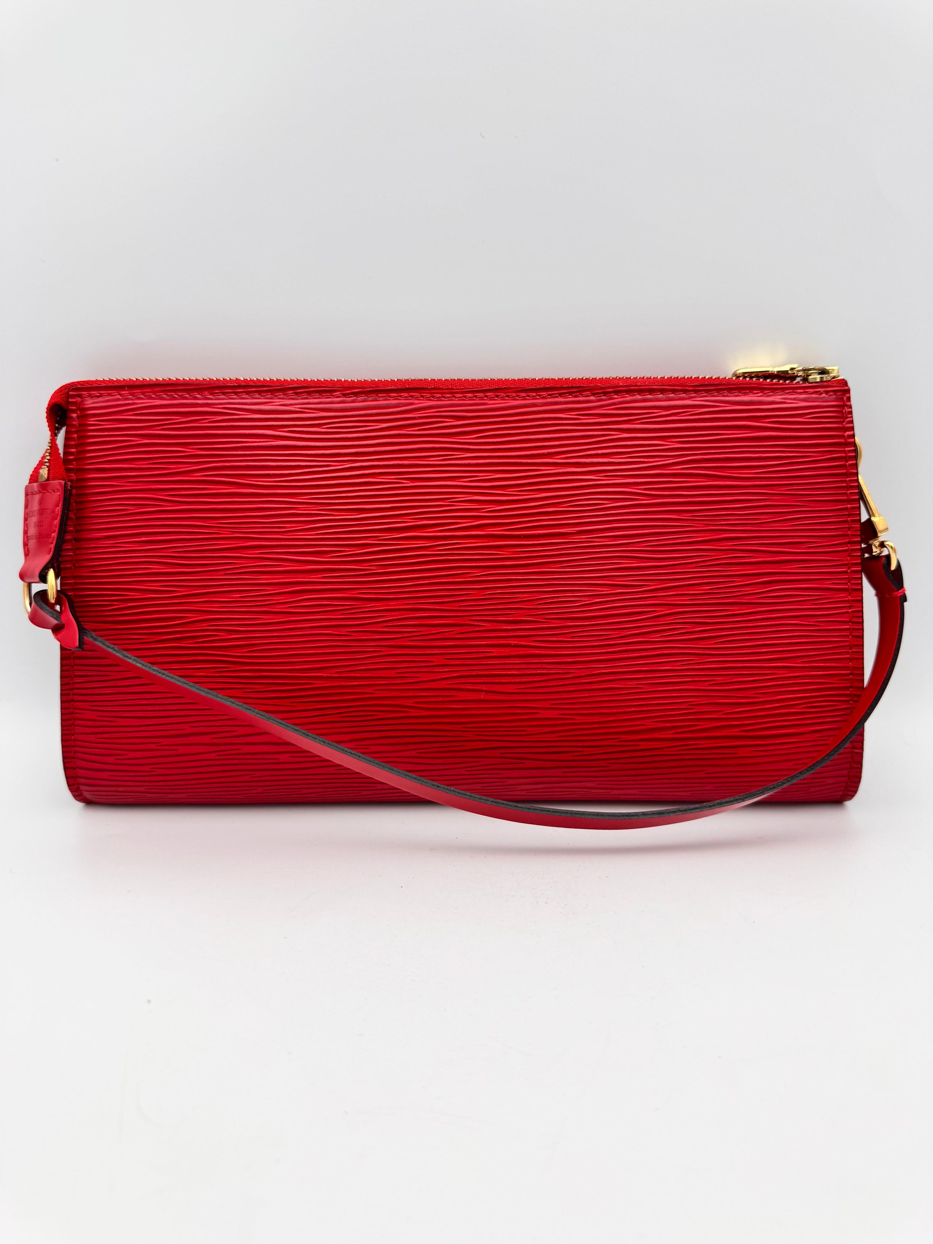 LOUIS VUITTON Red EPI Leather Pochette thumbnail 7