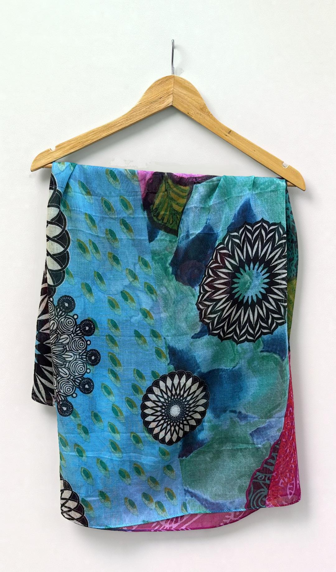 Desigual Multicolored Pattern Scarf