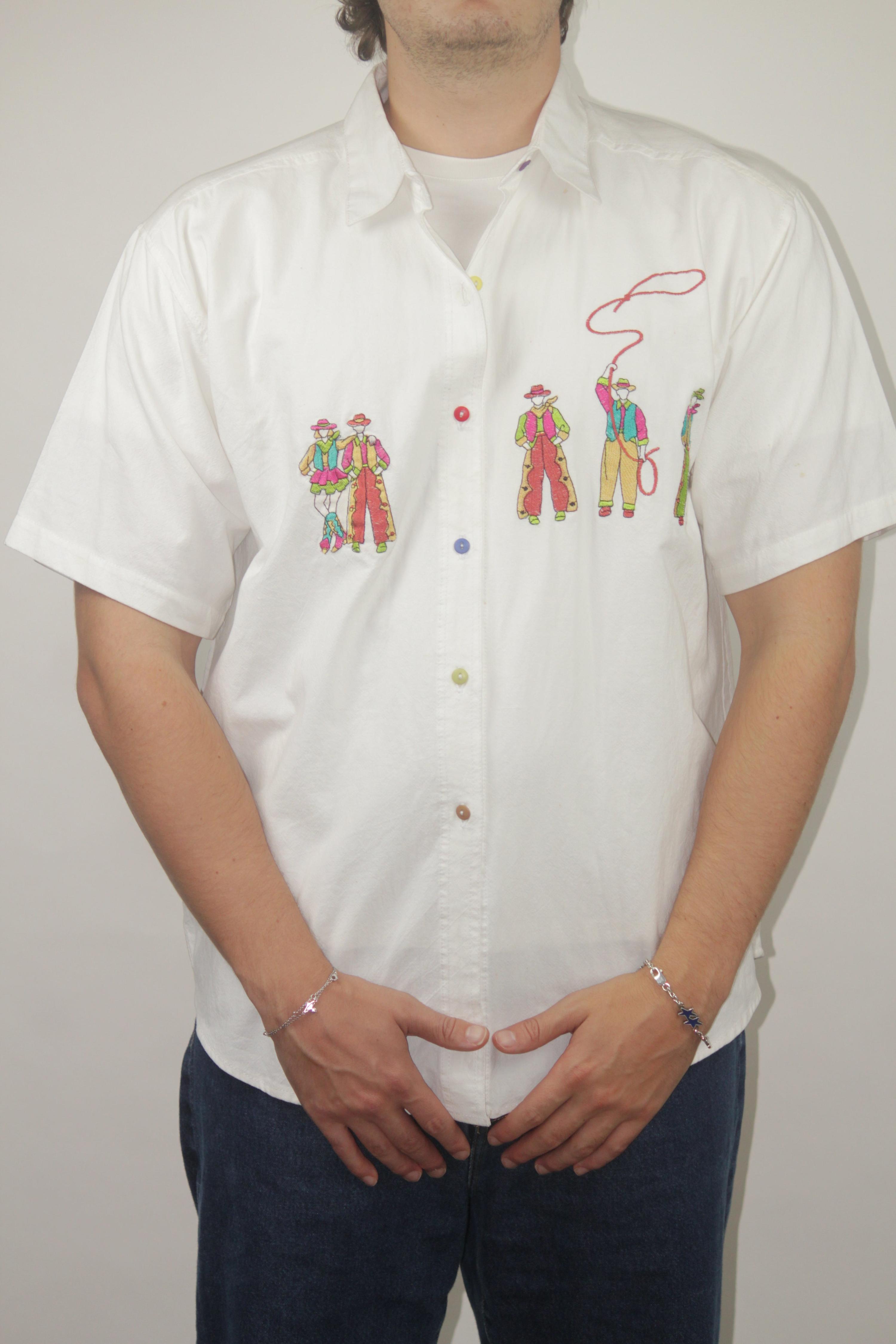 Excepsion Cowboy Embroidered Button-Up