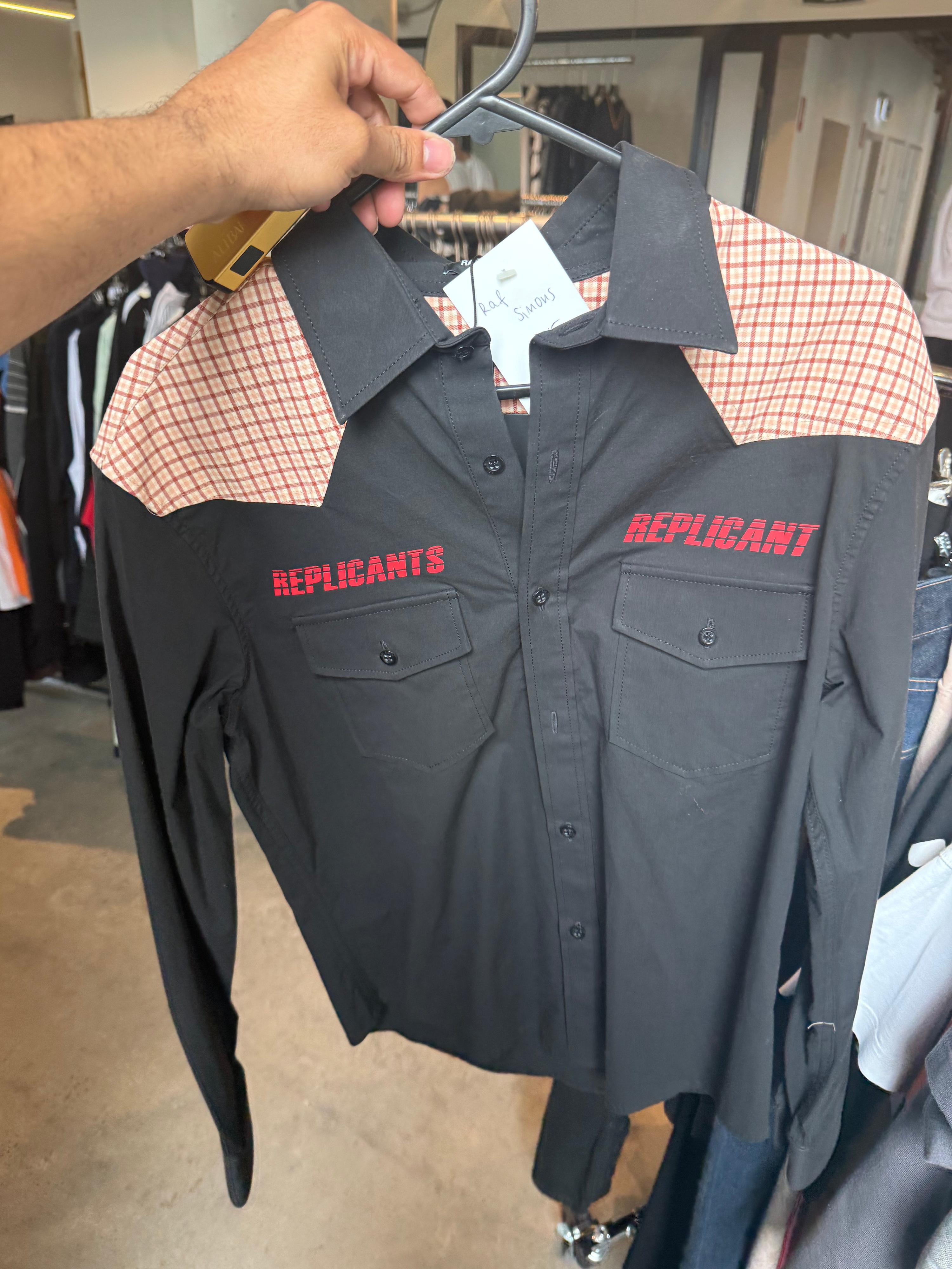 Raf Simons SS18 ‘Replicants’ Long Sleeve Button-Up Shirt Black (Fits S)