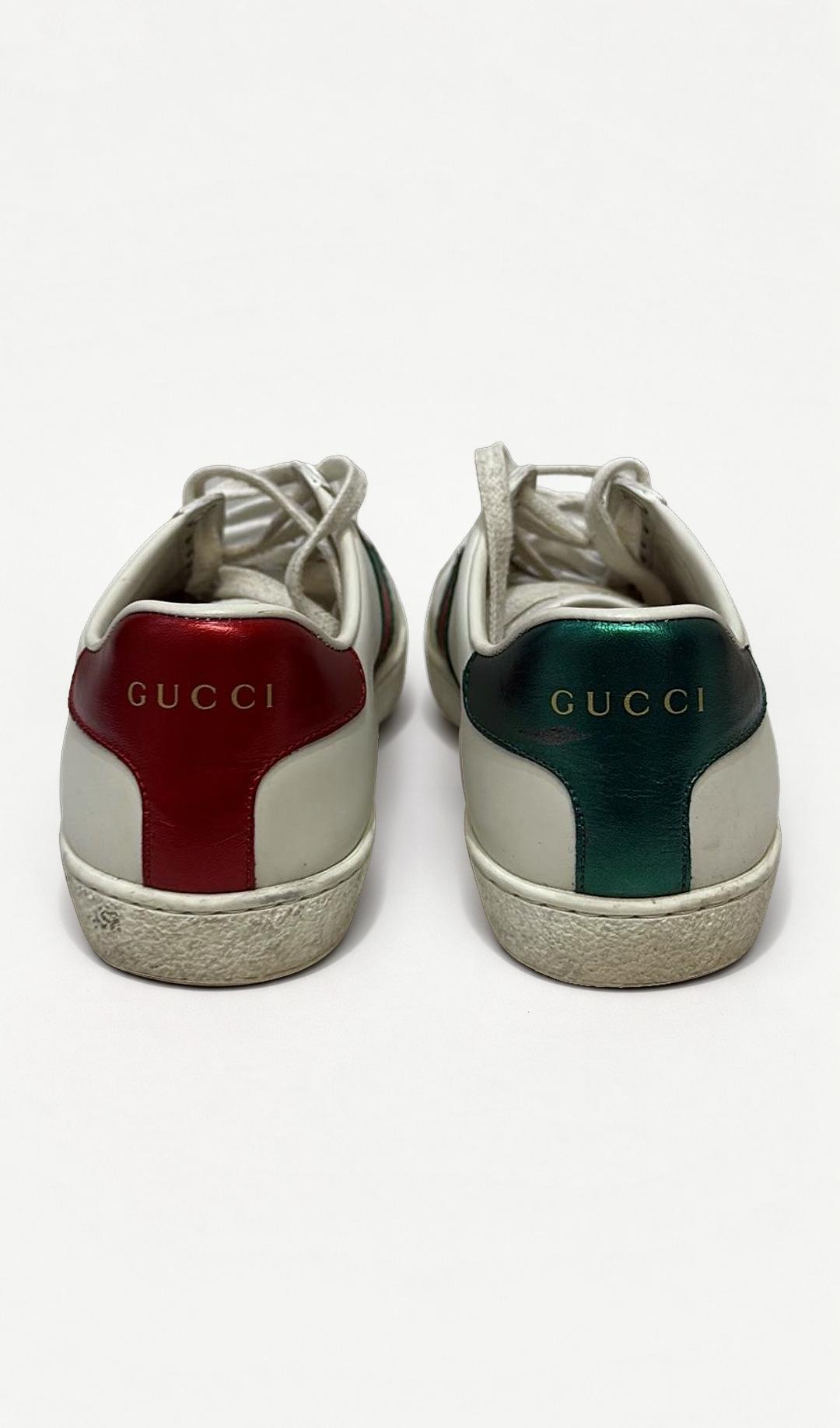 Gucci White GG Apple Sneakers 36 thumbnail 2