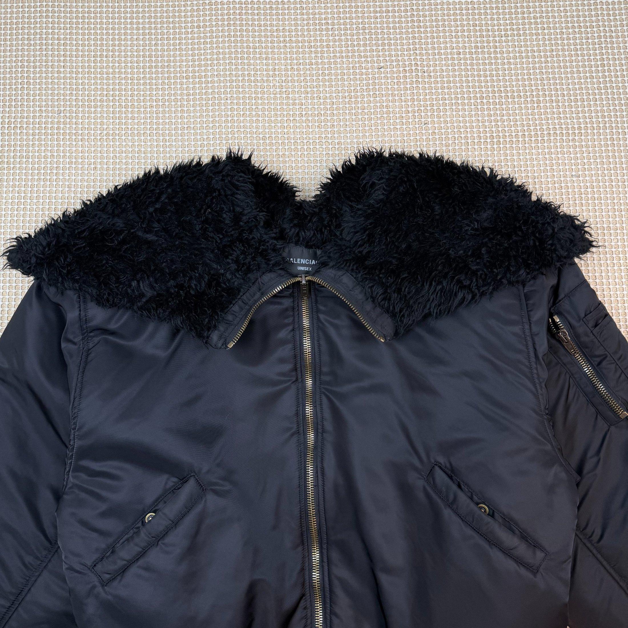 Balenciaga AW24 Faux Fur Hooded Bomber Jacket Black (Size L) thumbnail 10