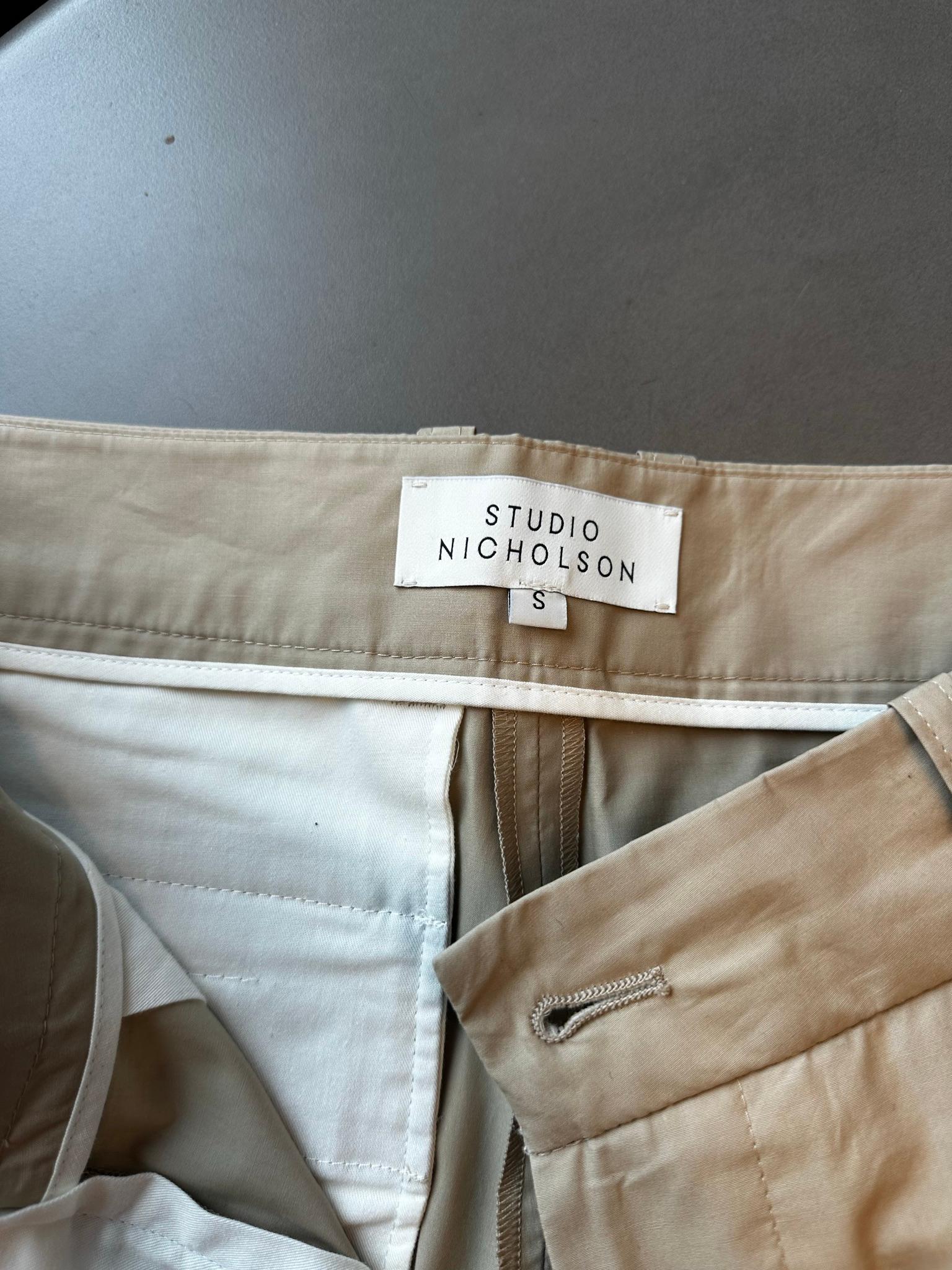 Studio Nicholson Pleated Wide Leg Trousers Beige (Size S) thumbnail 2