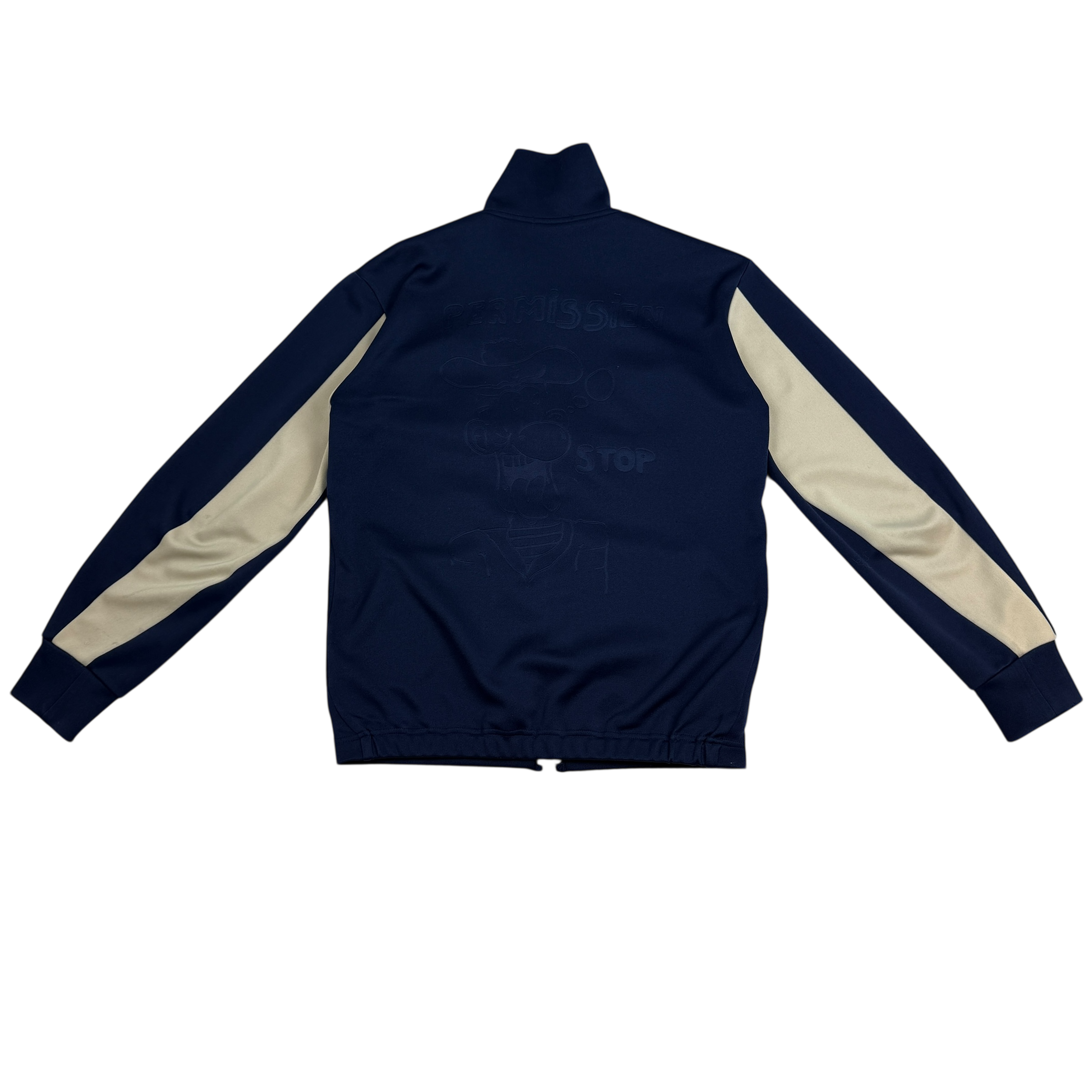 Comme Des Garçons Homme Plus 2004 ‘Permission Stop’ Track Jacket Navy/Cream (Fits S-M) thumbnail 2