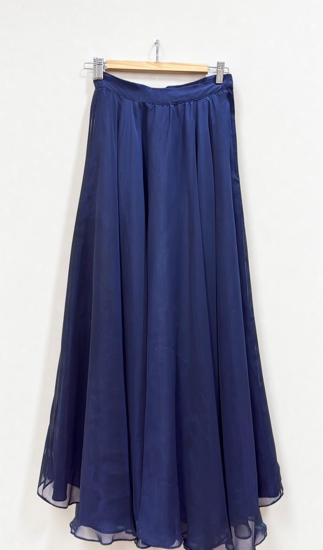 Villoni Navy Maxi Skirt