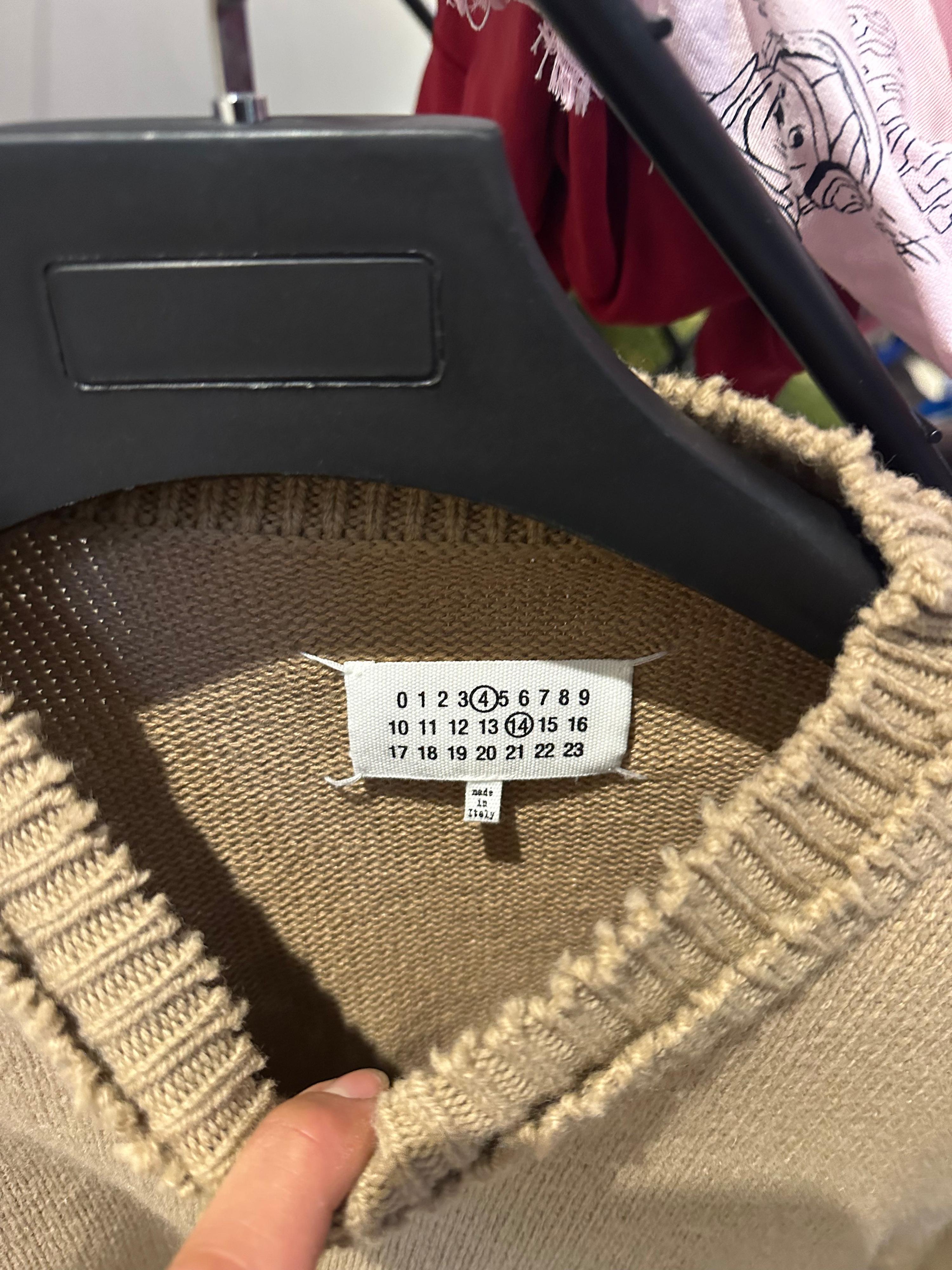 Maison Margiela Elbow-Patch Wool-Blend Knitted Jumper Beige (Fits L-XL) thumbnail 2