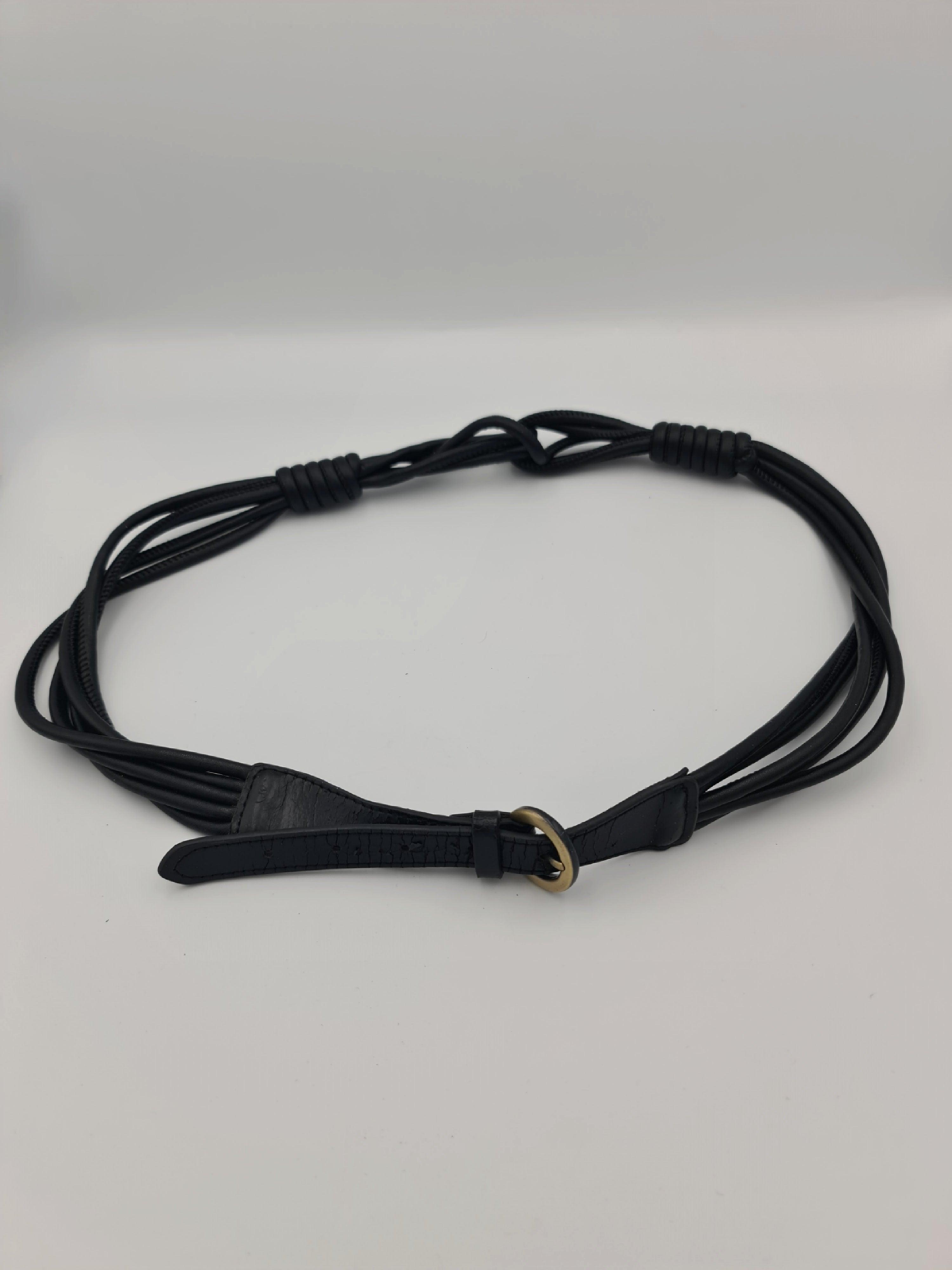 Vintage Harry Who black leather rope belt thumbnail 2