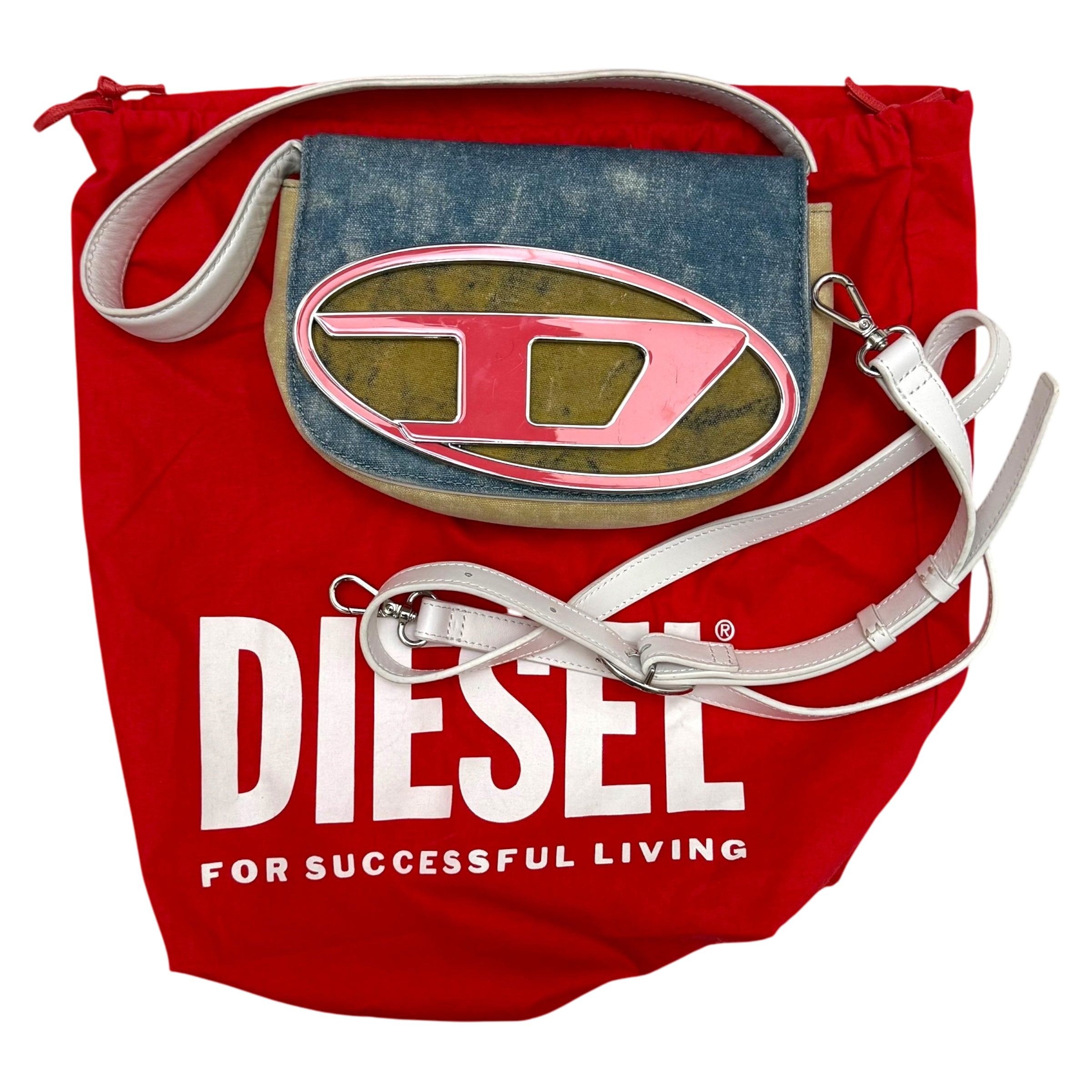 Diesel 1DR Womens Shoulder Bag Blue Denim thumbnail 7