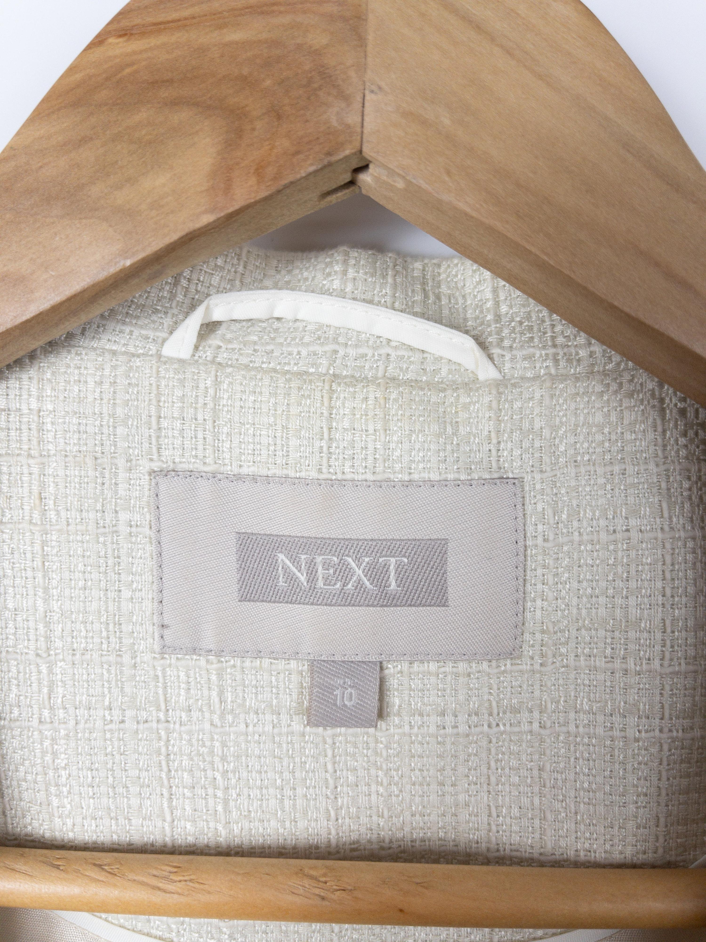 NEXT Round Collar Cream Jacket Size 10 thumbnail 8